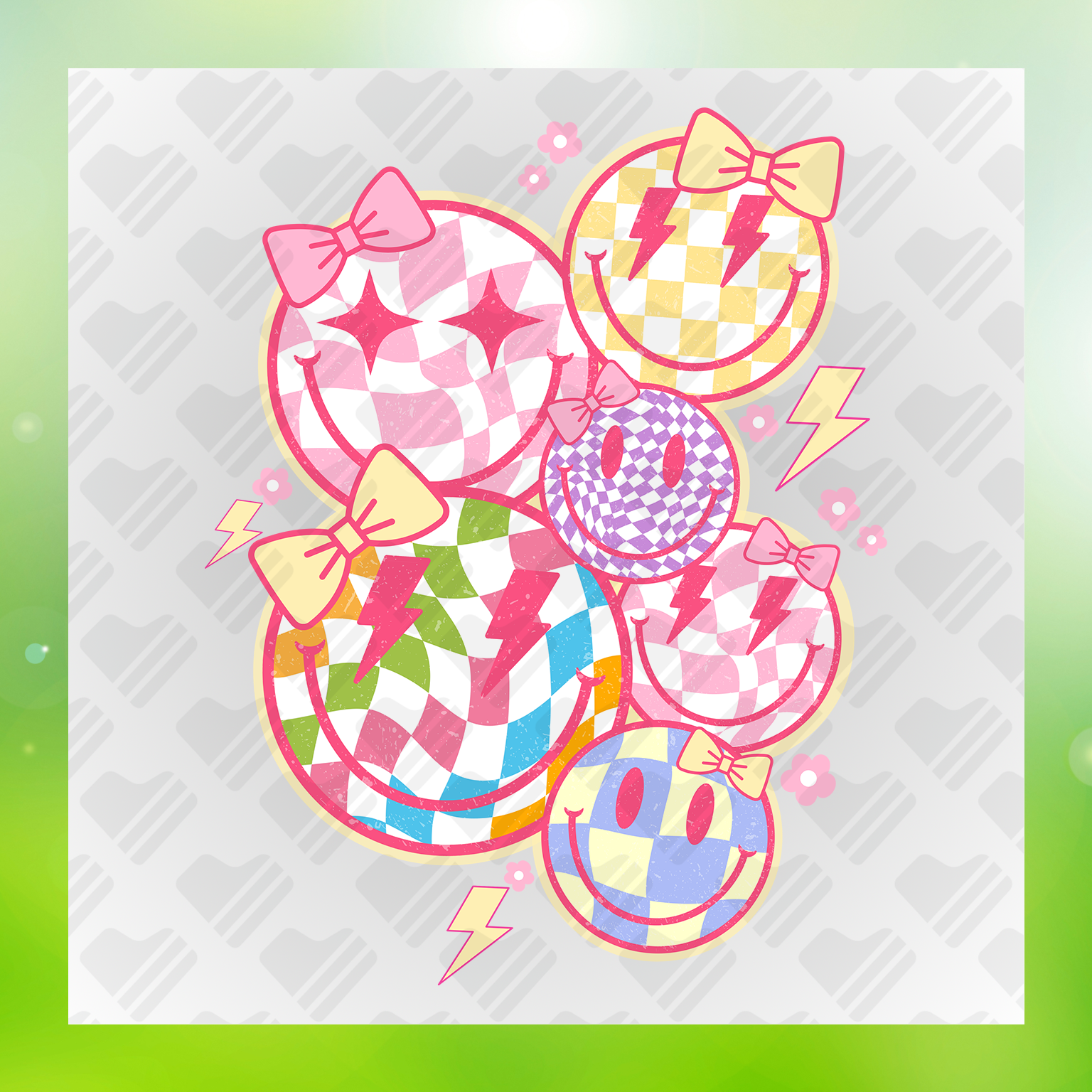 Emoji Face Funky Patterned Emoji Transfer