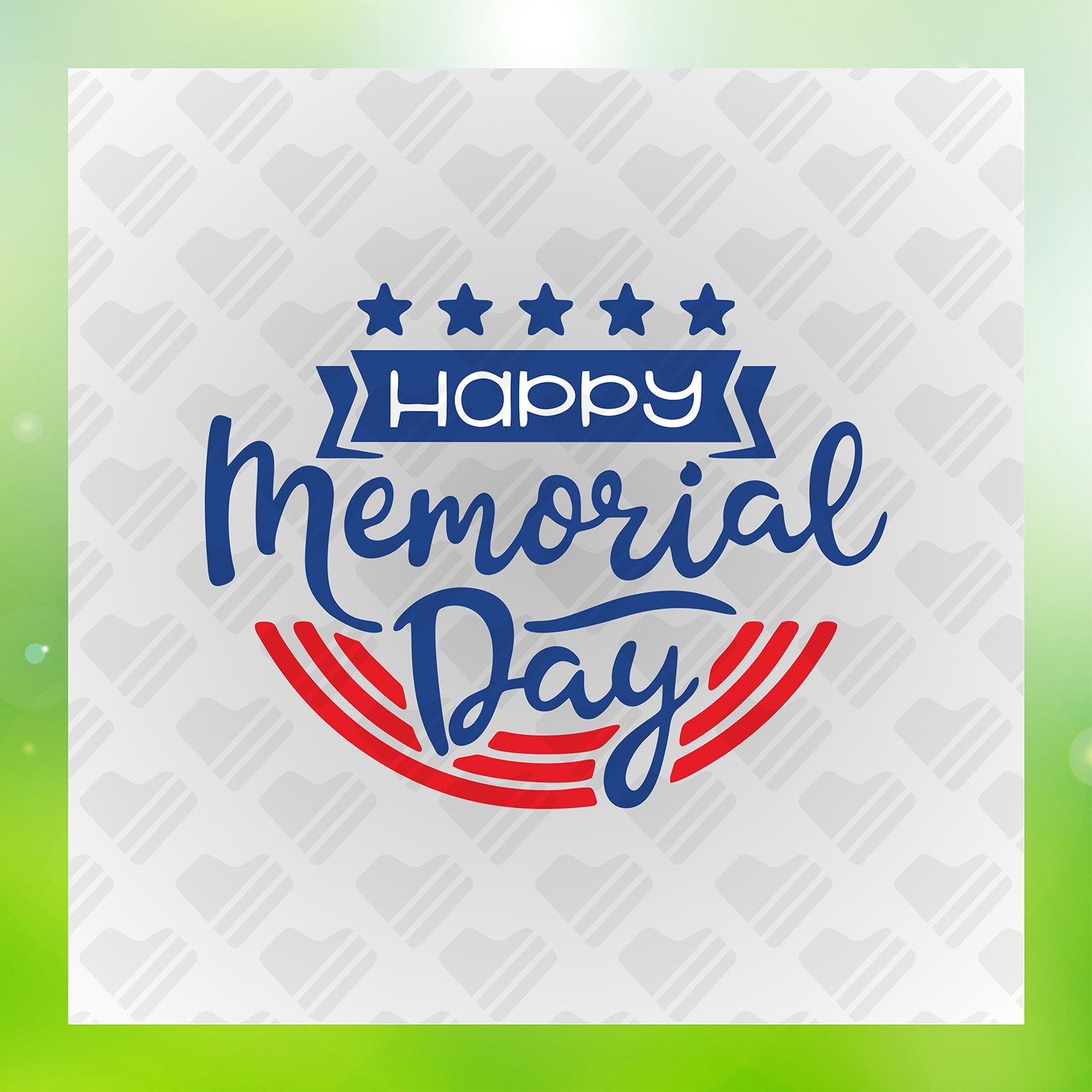 Happy Memorial Day Colorful Transfer