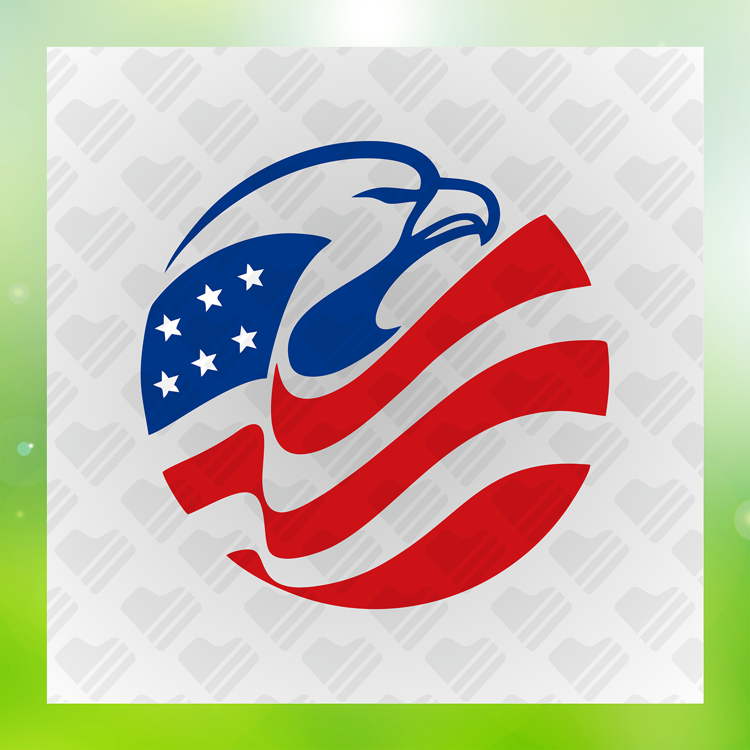 Swooping Eagle American Flag Transfer