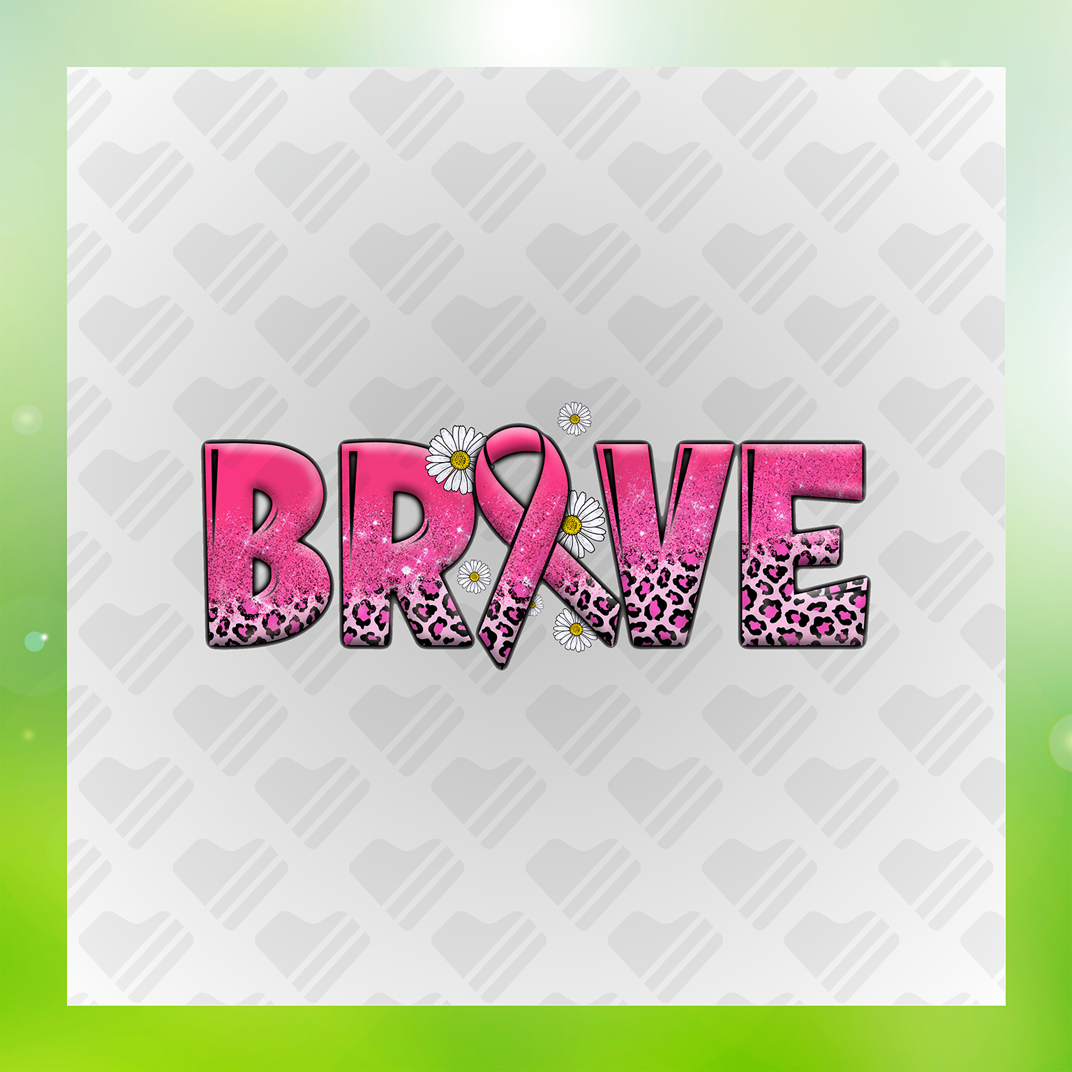 Brave,Faux Glitter Transfer