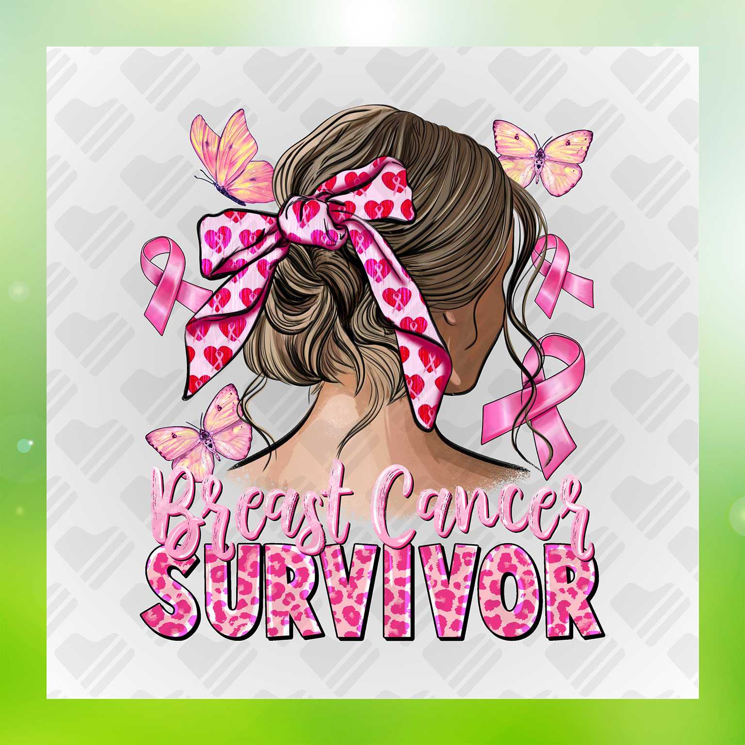 Breast Cancer Survivor Colorful Transfer