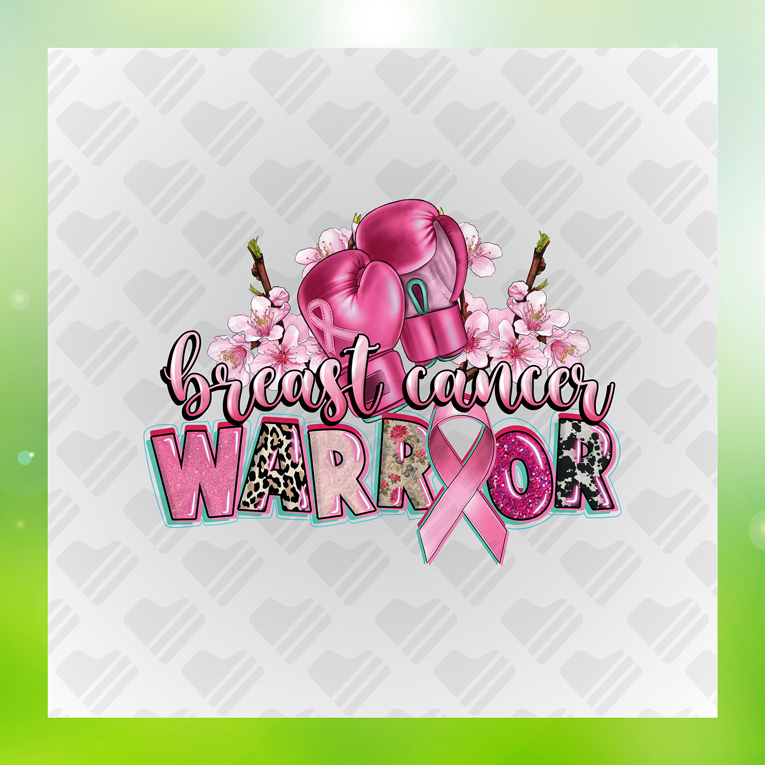 Breast Cancer Warrior Colorful Transfer