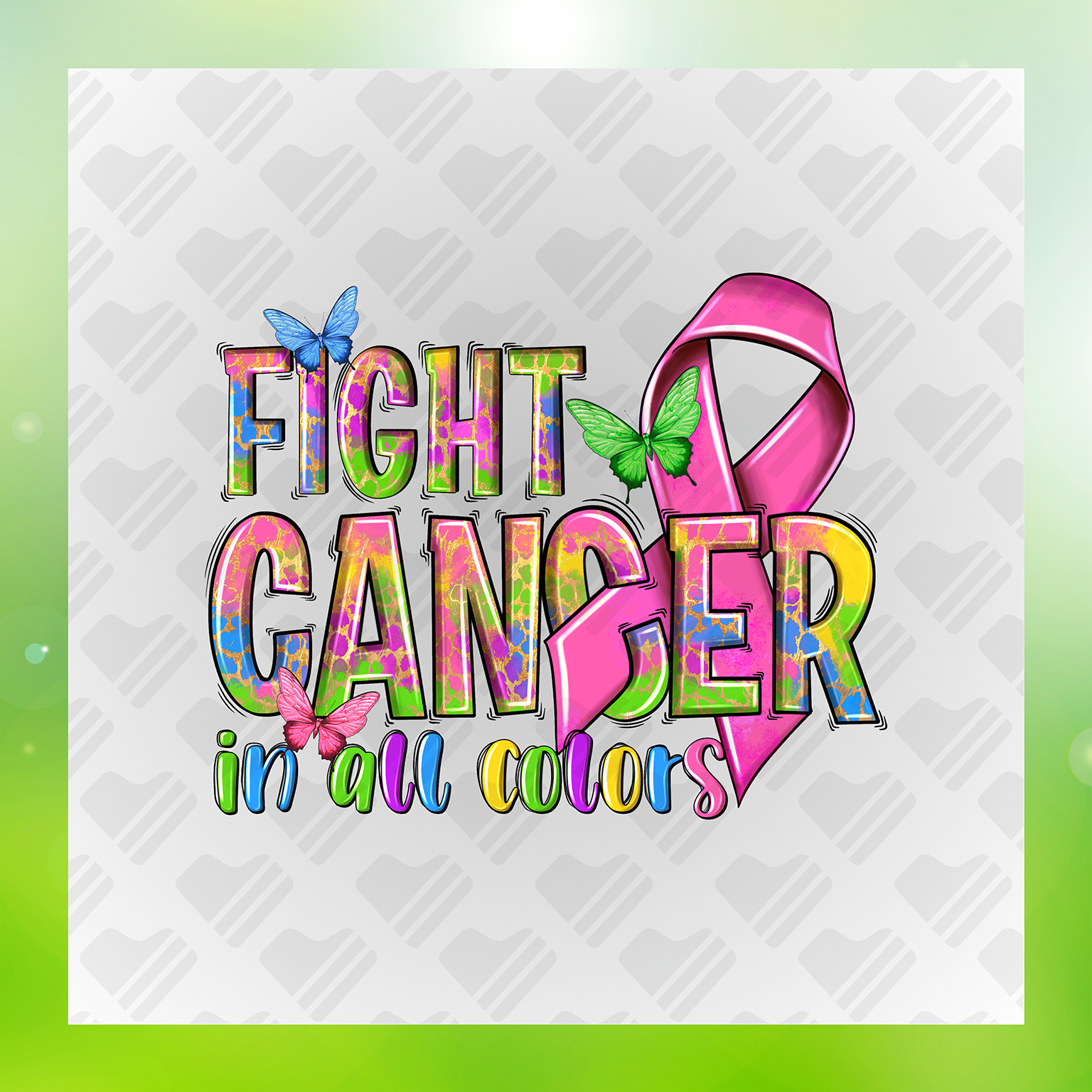 Fight Cancer In All Colors Colorful Transfer