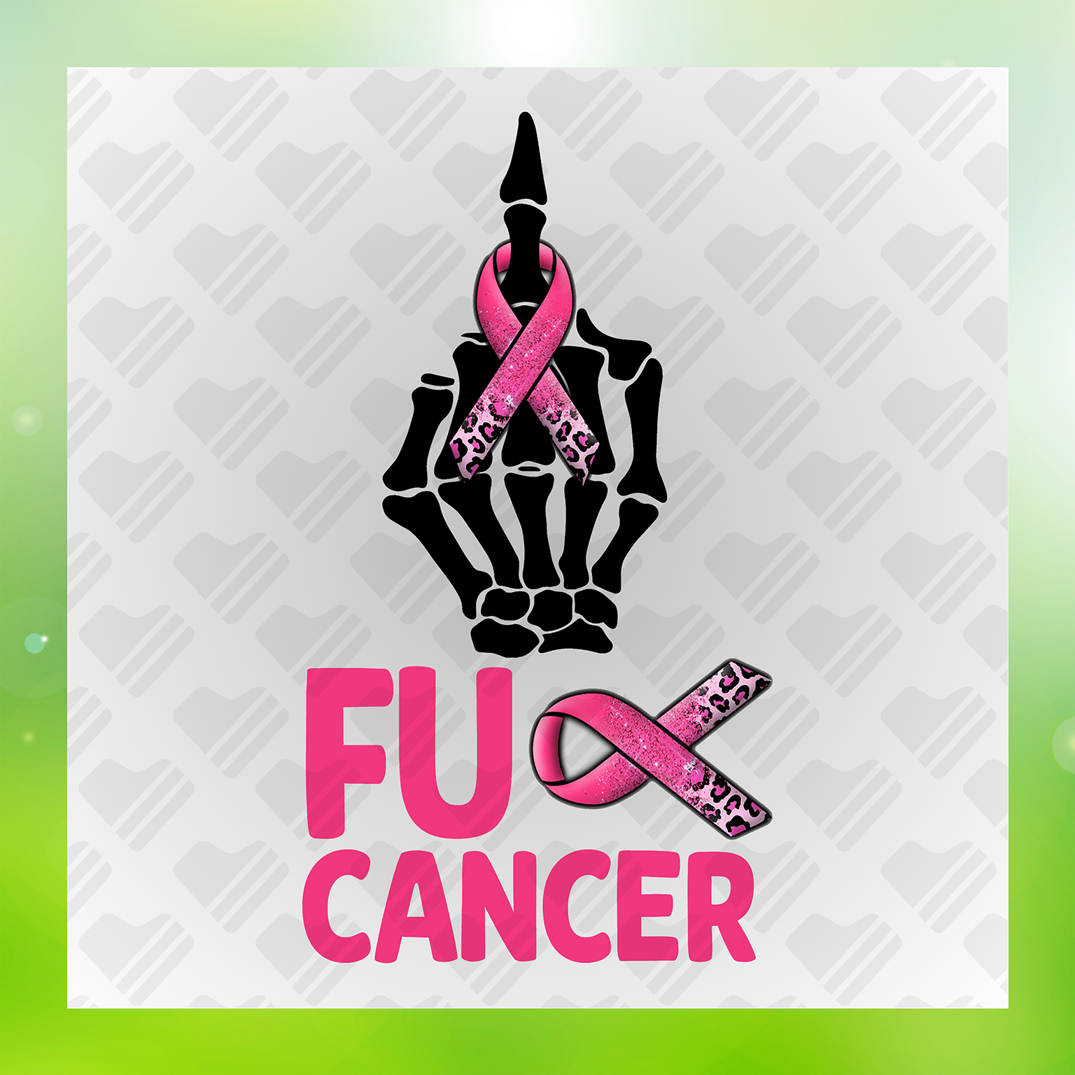 Fu Cancer, Faux Glitter Transfer