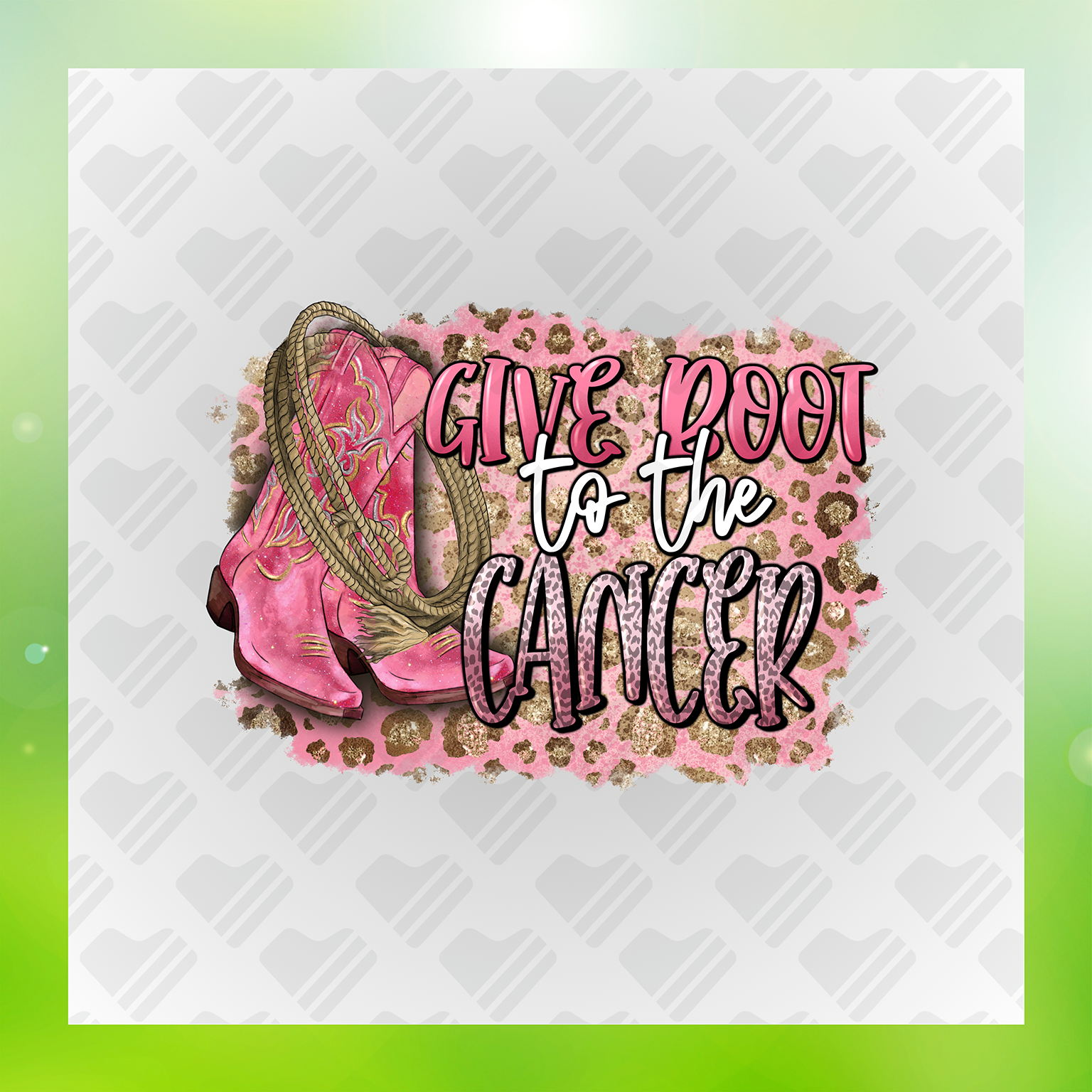 Give Boot To The Cancer, Faux Glitter Transfer