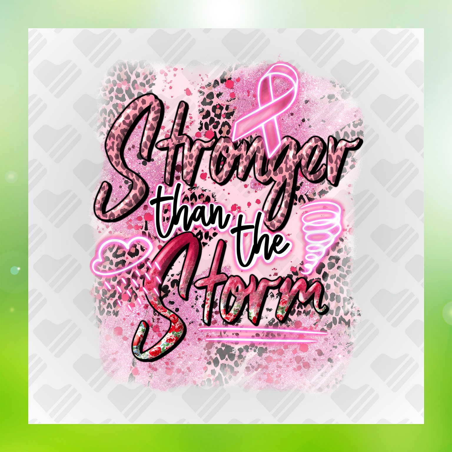 Stronger Than Storm, Faux Glitter Transfer