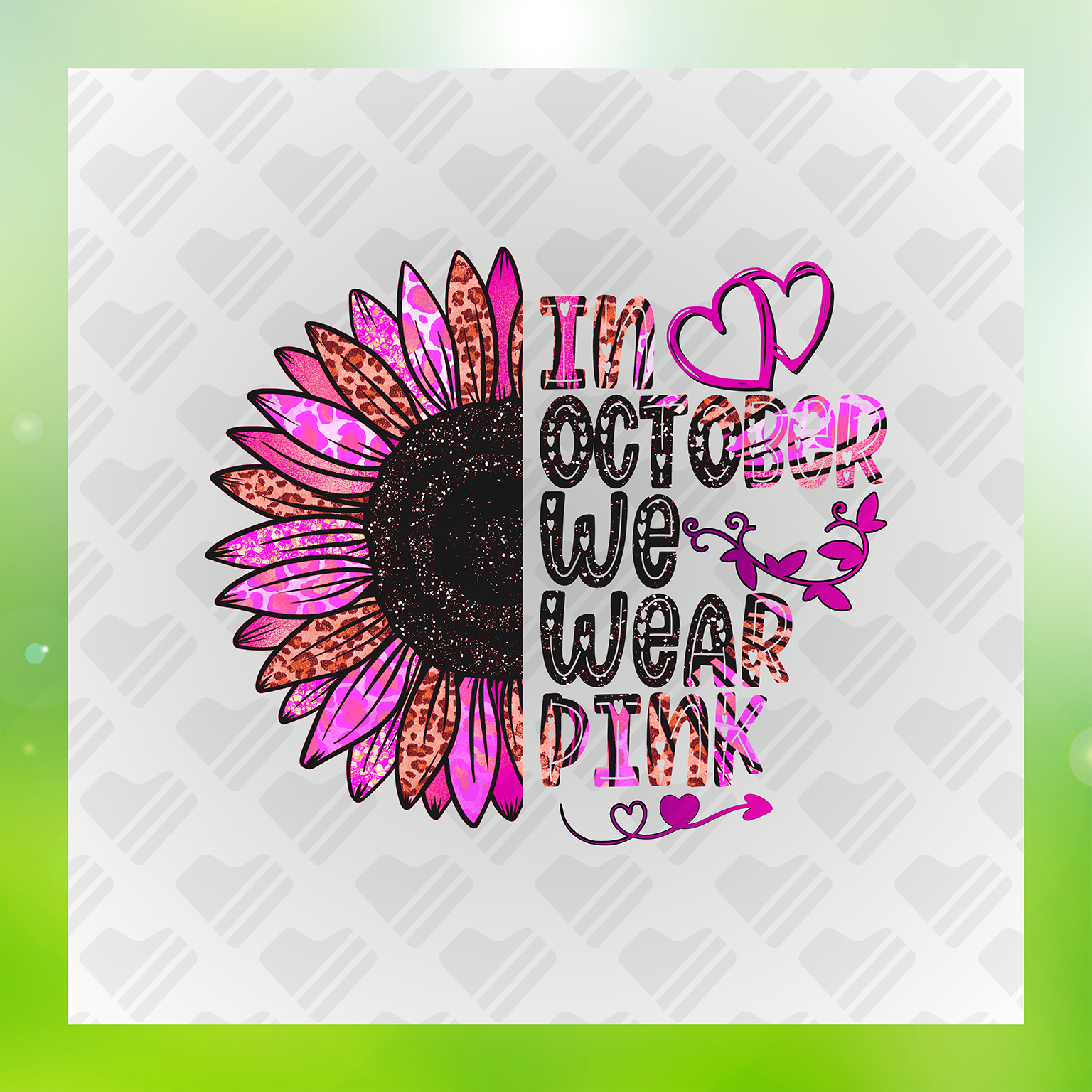 In October We Wear Pink, Faux Glitter Transfer