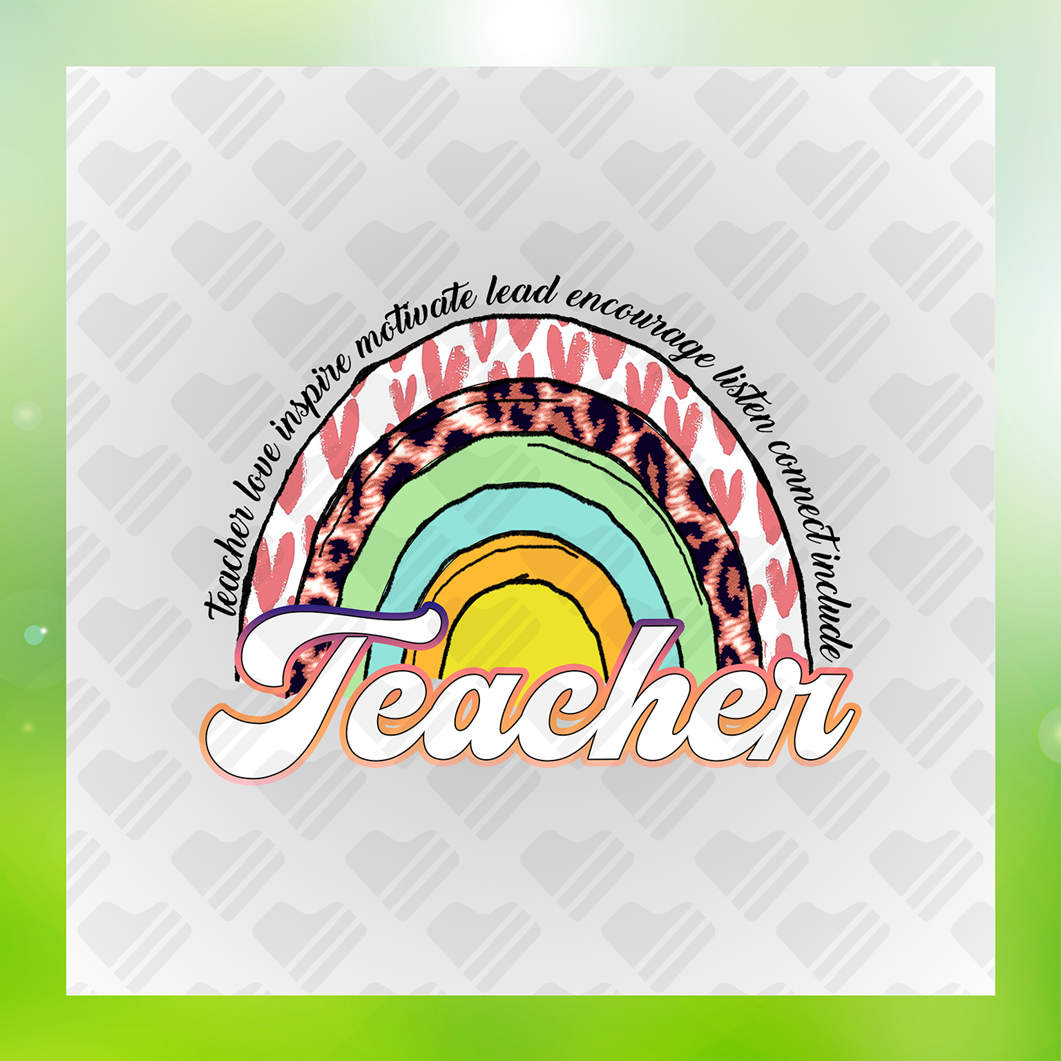 Teacher Rainbow Transfer