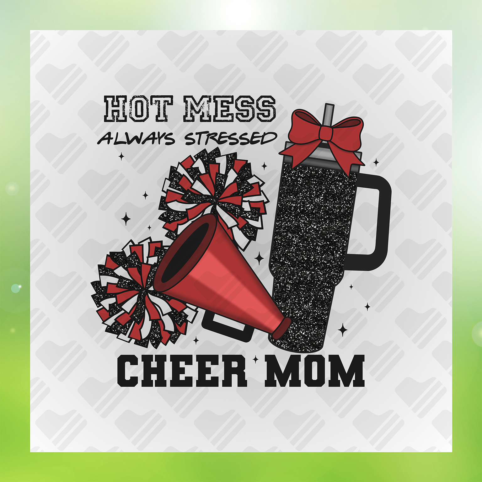 Hot Mess Cheer Mom Transfer
