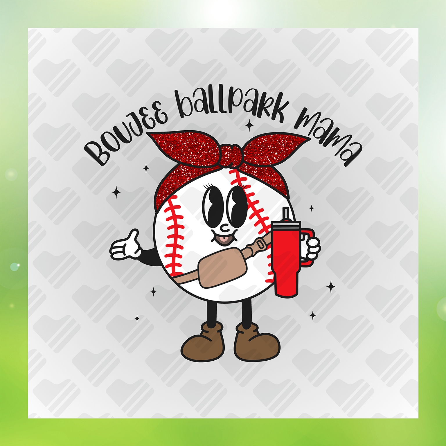 White Ballpark Mama Transfer