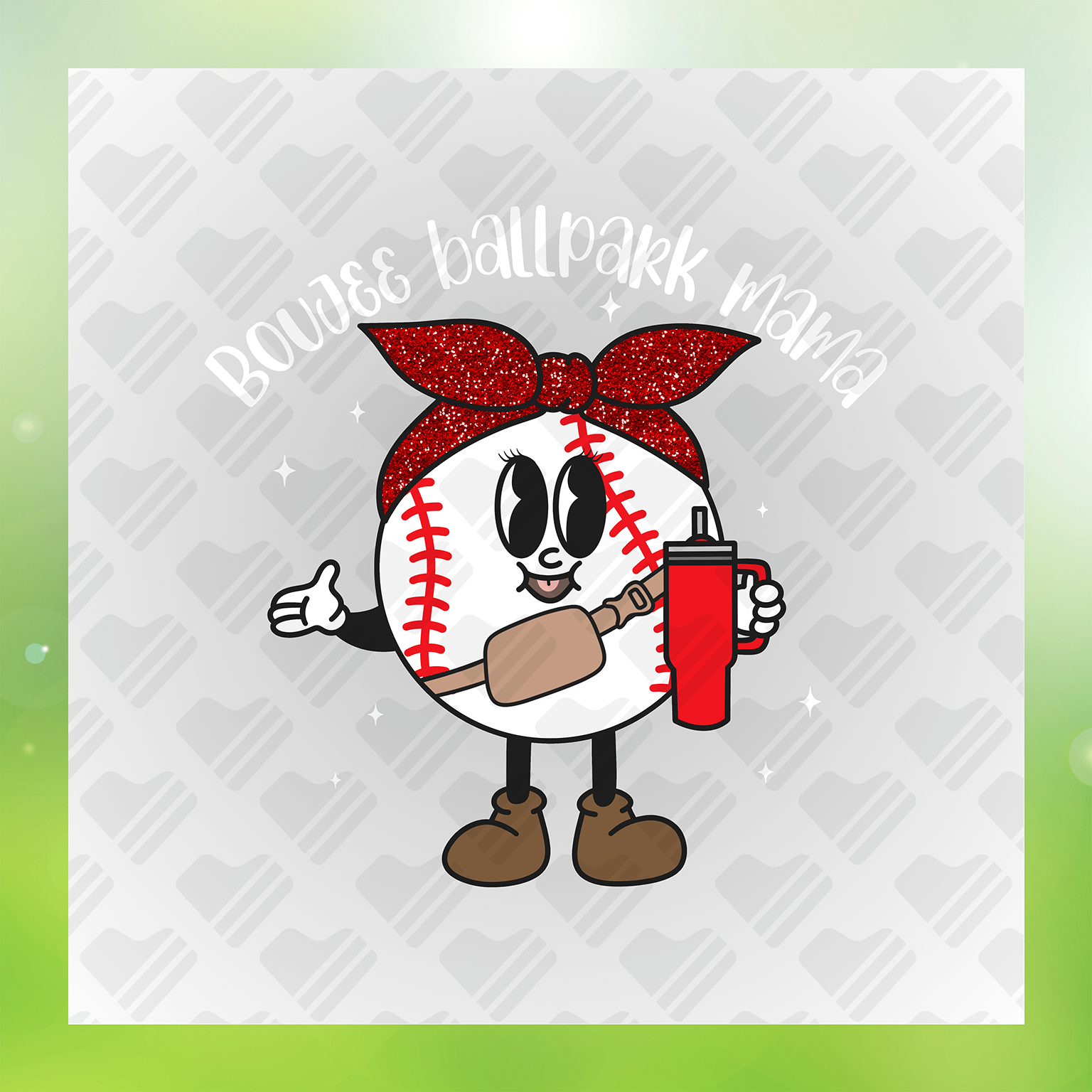 White Ballpark Mama Transfer