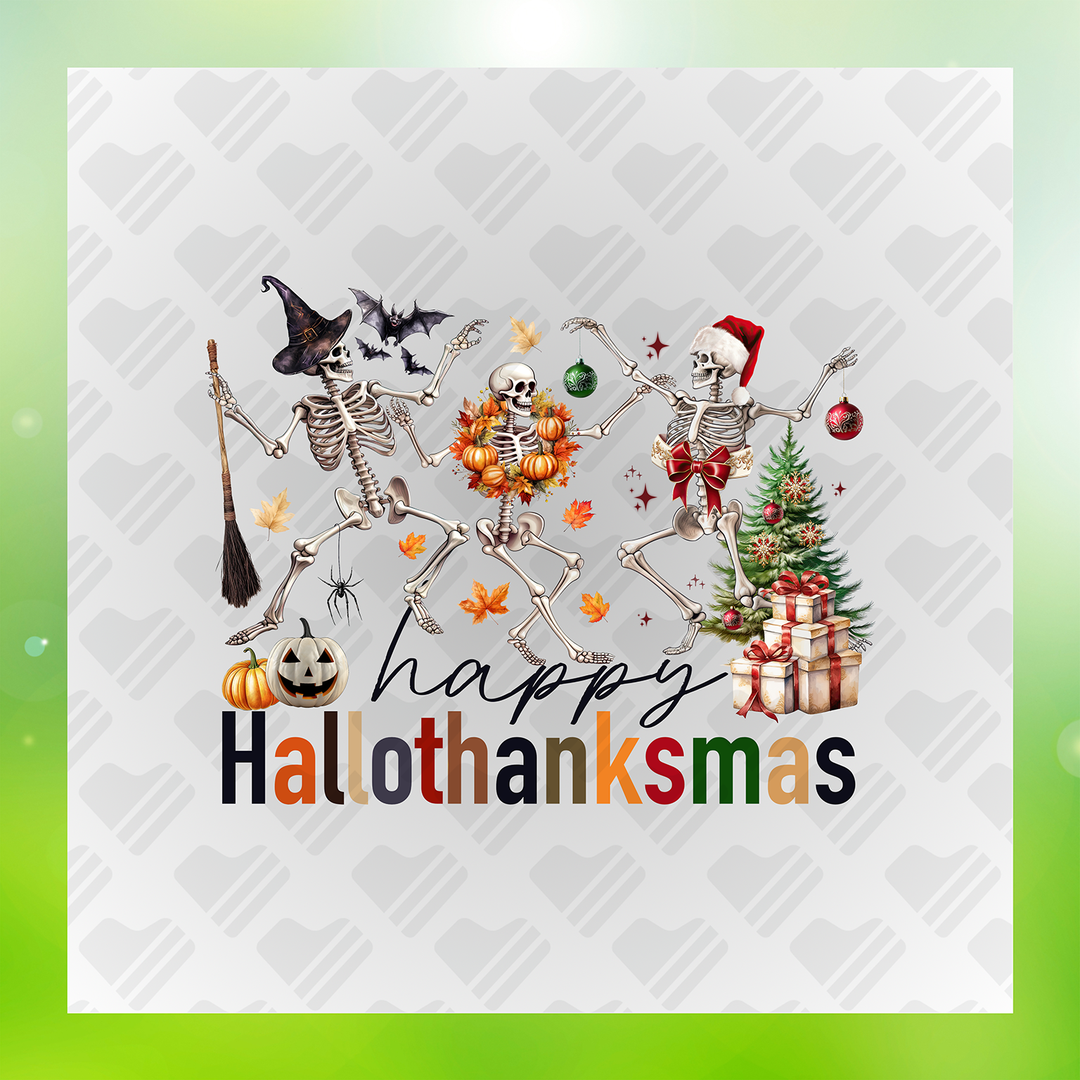 Colorful HalloThanksMas Transfer