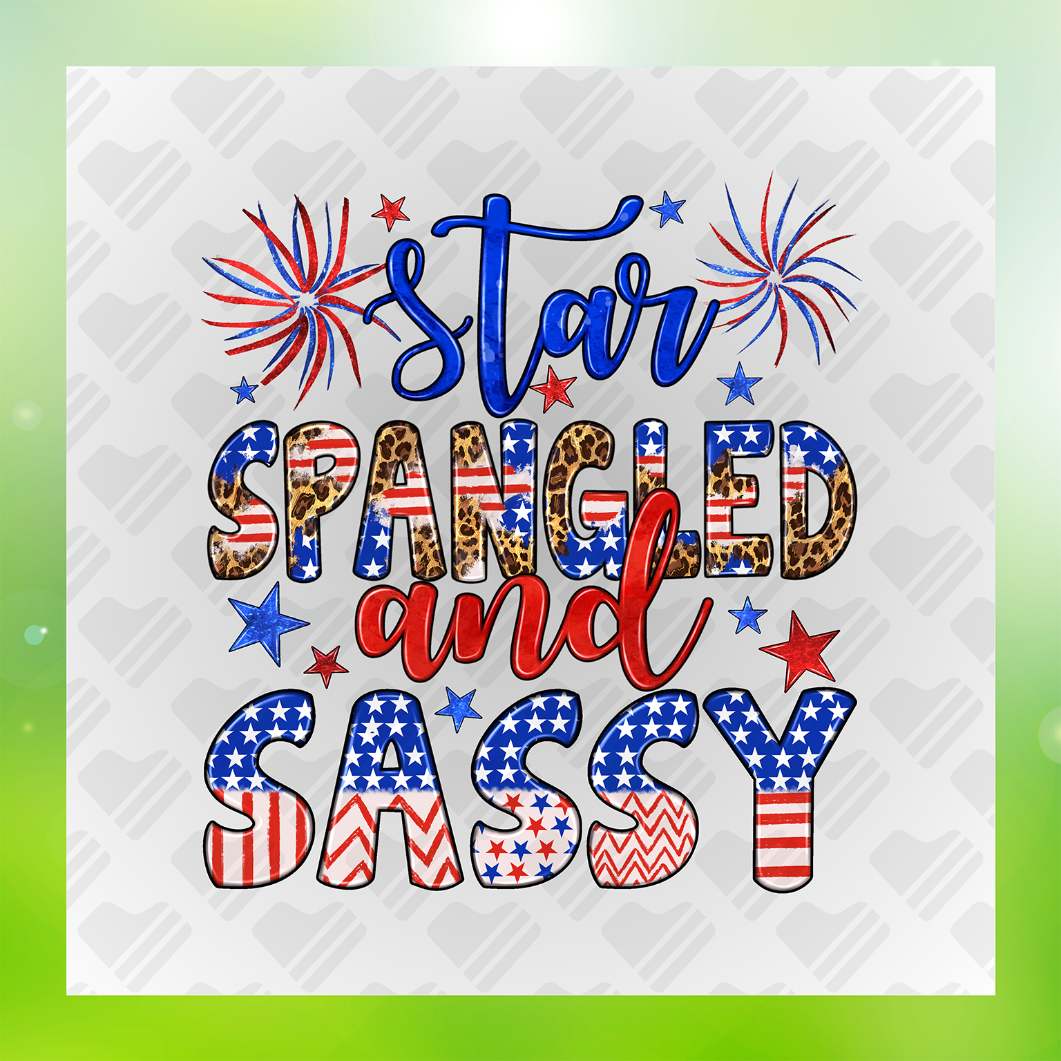 Star Spangled And Sassy Colorful Transfer