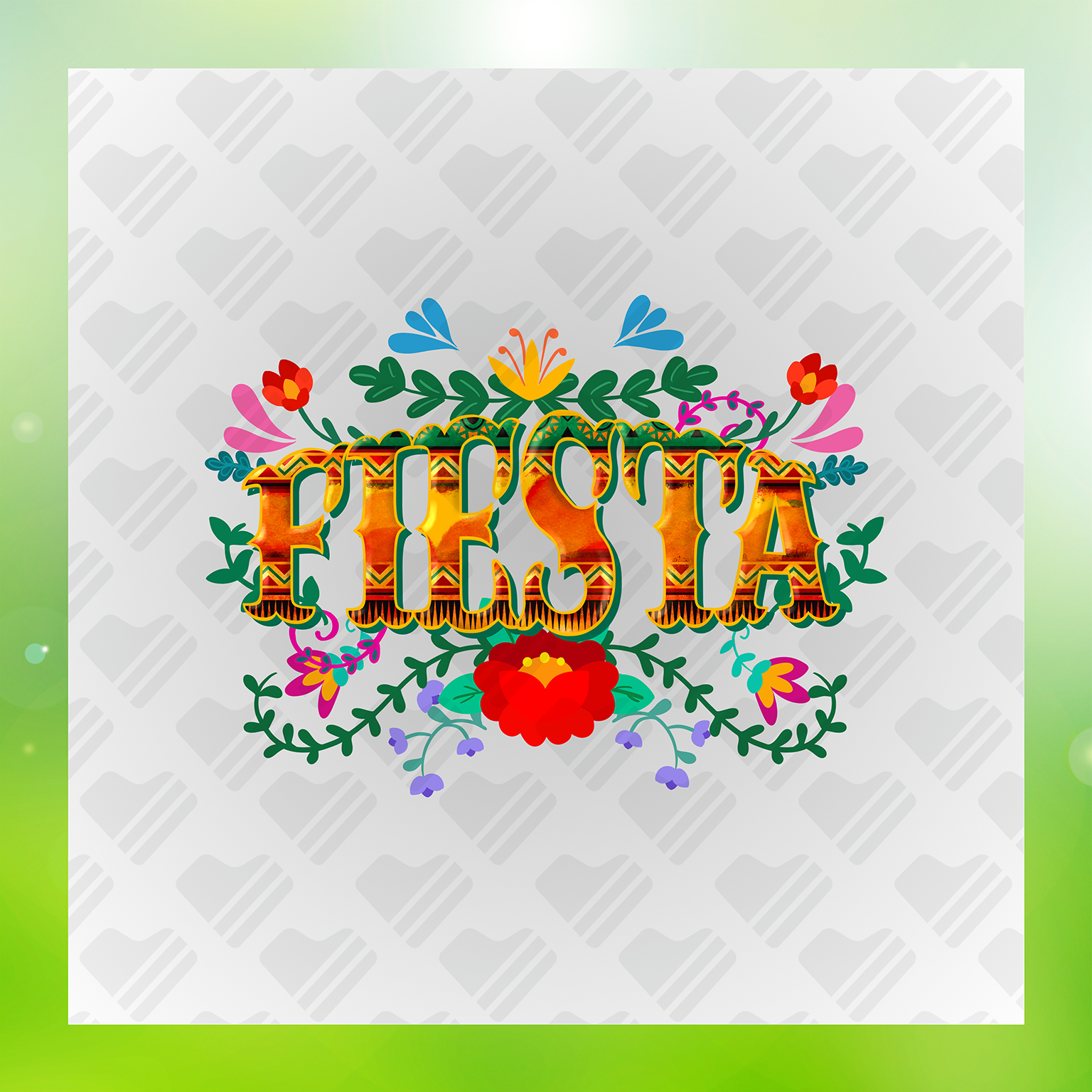 Flower Filled Fiesta Transfer
