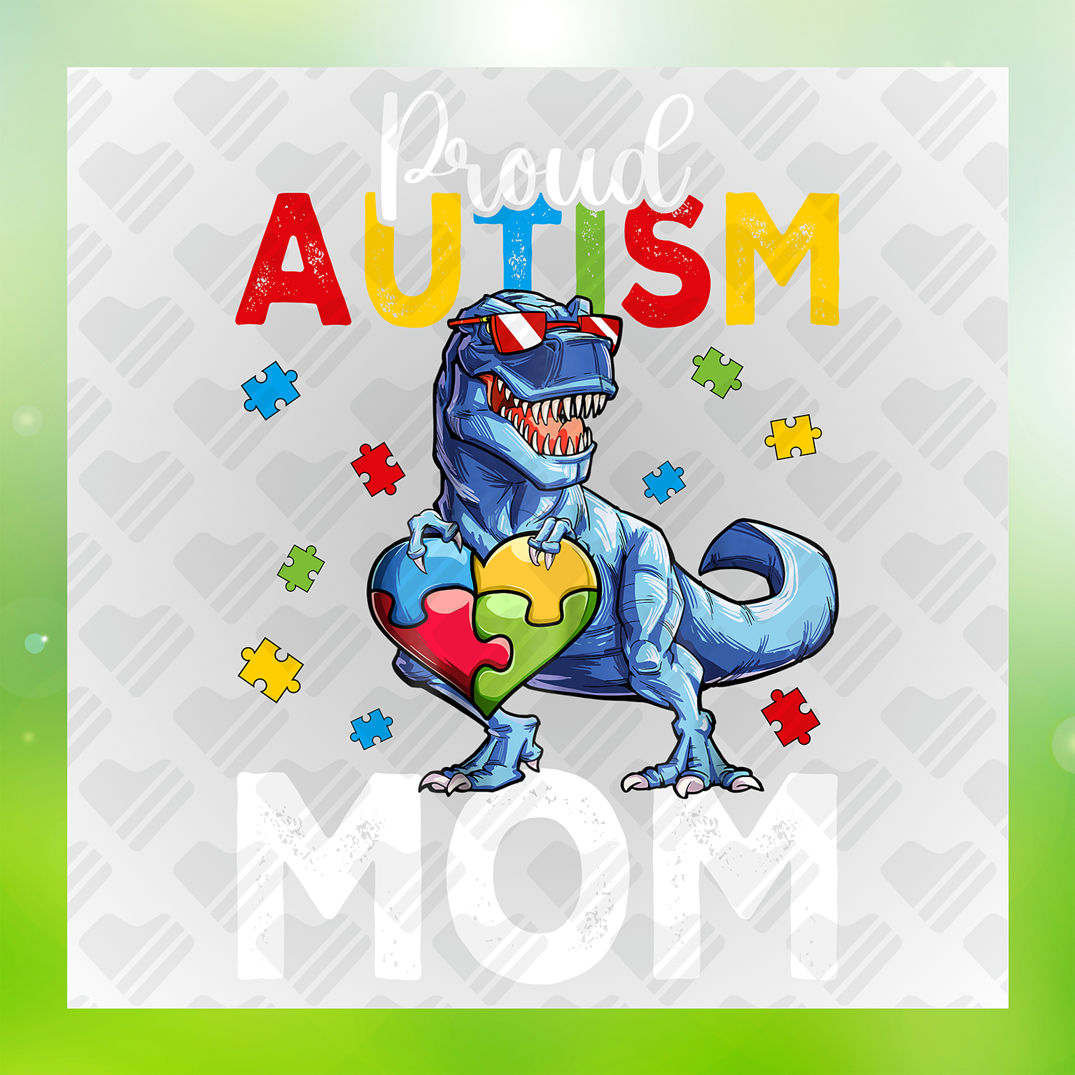 Proud Autism Mom DTF Transfer Transfer