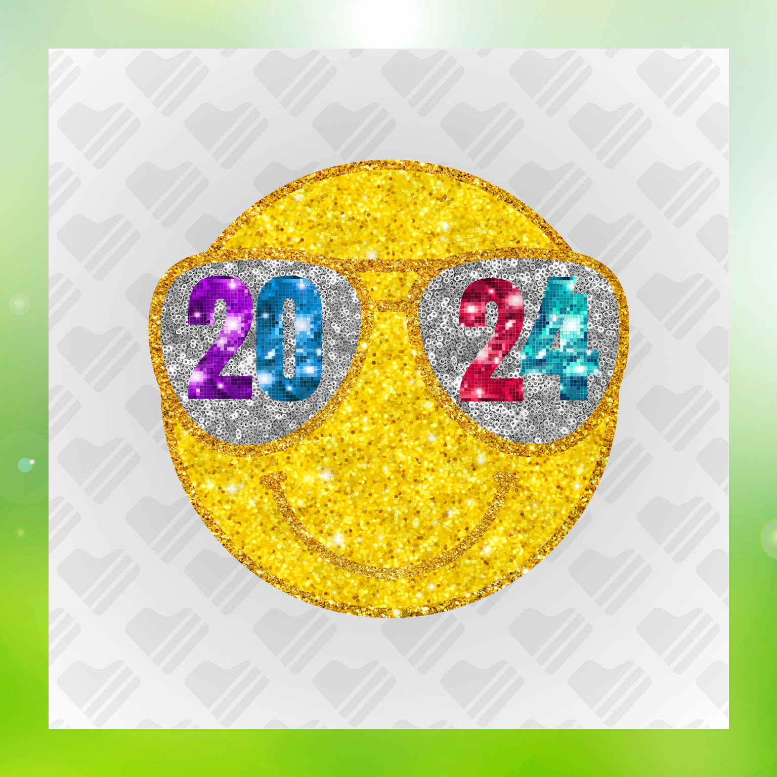 Glitter Look, No Mess Smiley 2024 Transfer