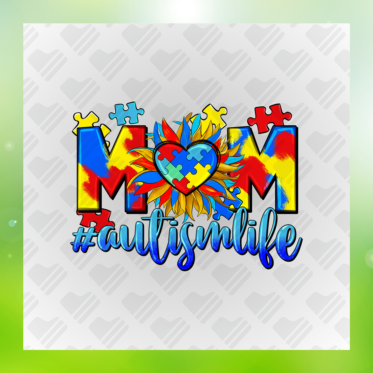 Mom Autism Life DTF Transfer Transfer