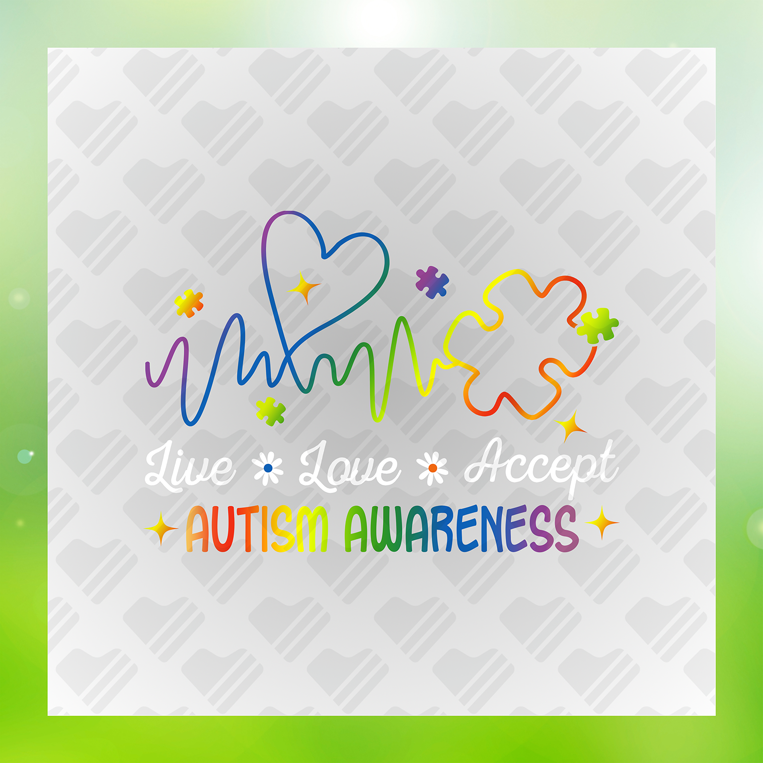 Live Love Accept Autism Awareness DTF Transfer Transfer