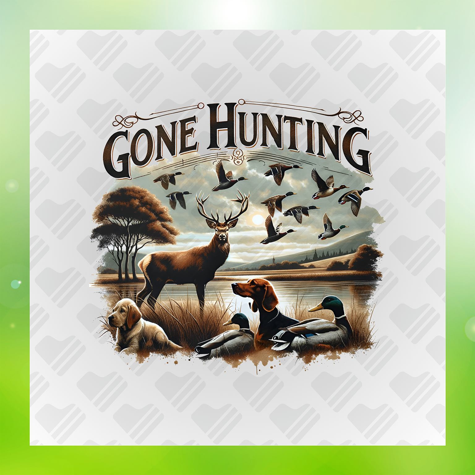 Wildlife Art, Gone Hunting Transfer