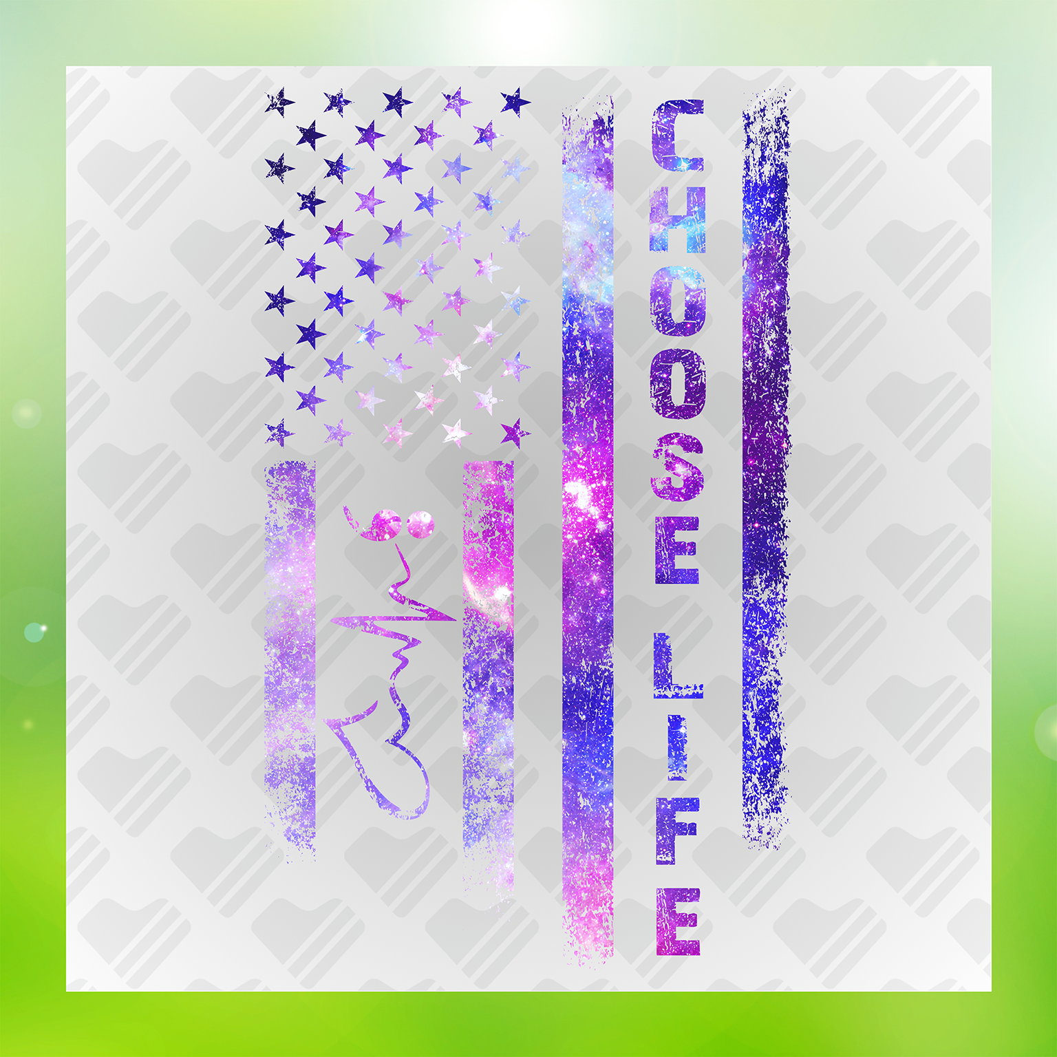 Choose Life Colorful Transfer