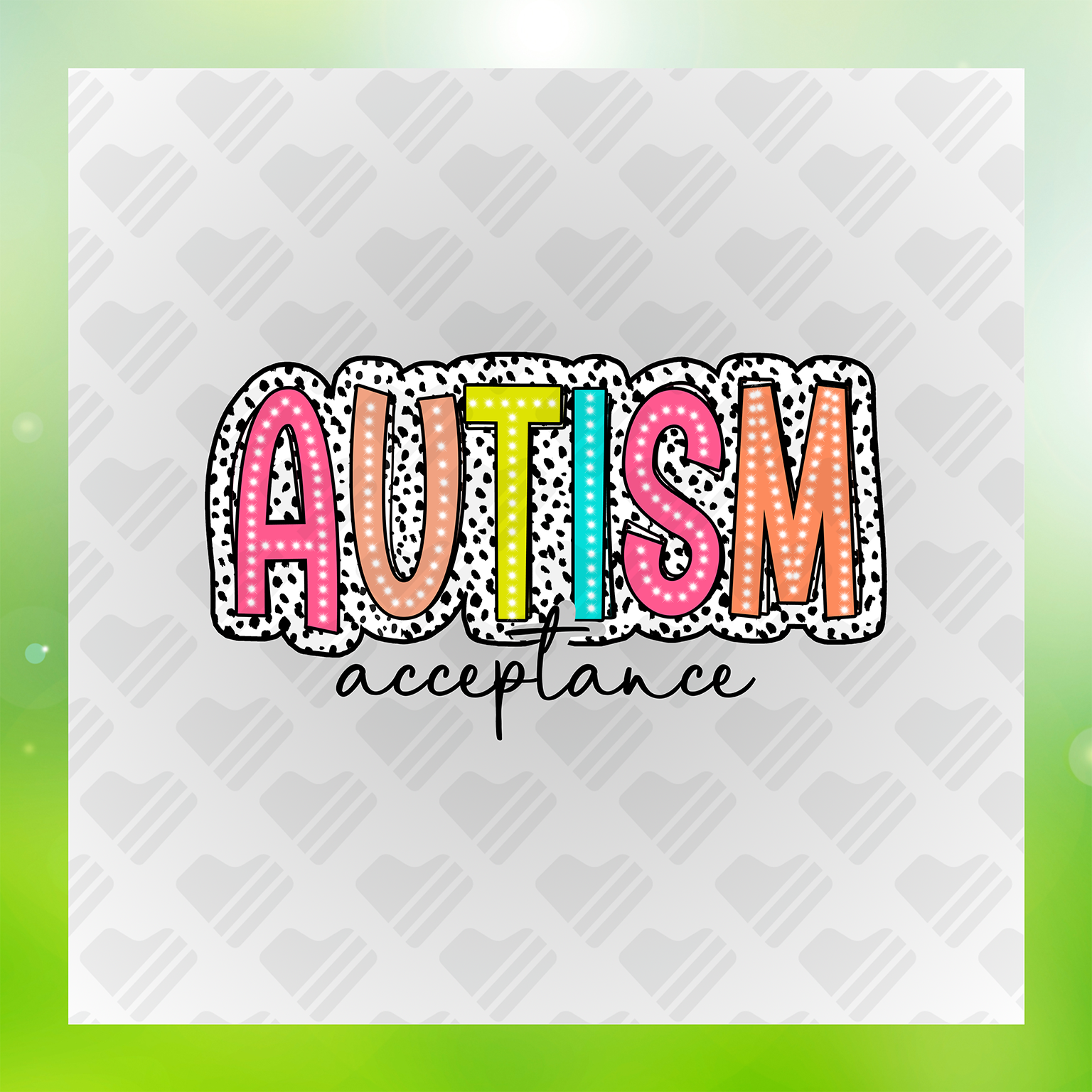 Colorful Autism Acceptance DTF Transfer Transfer