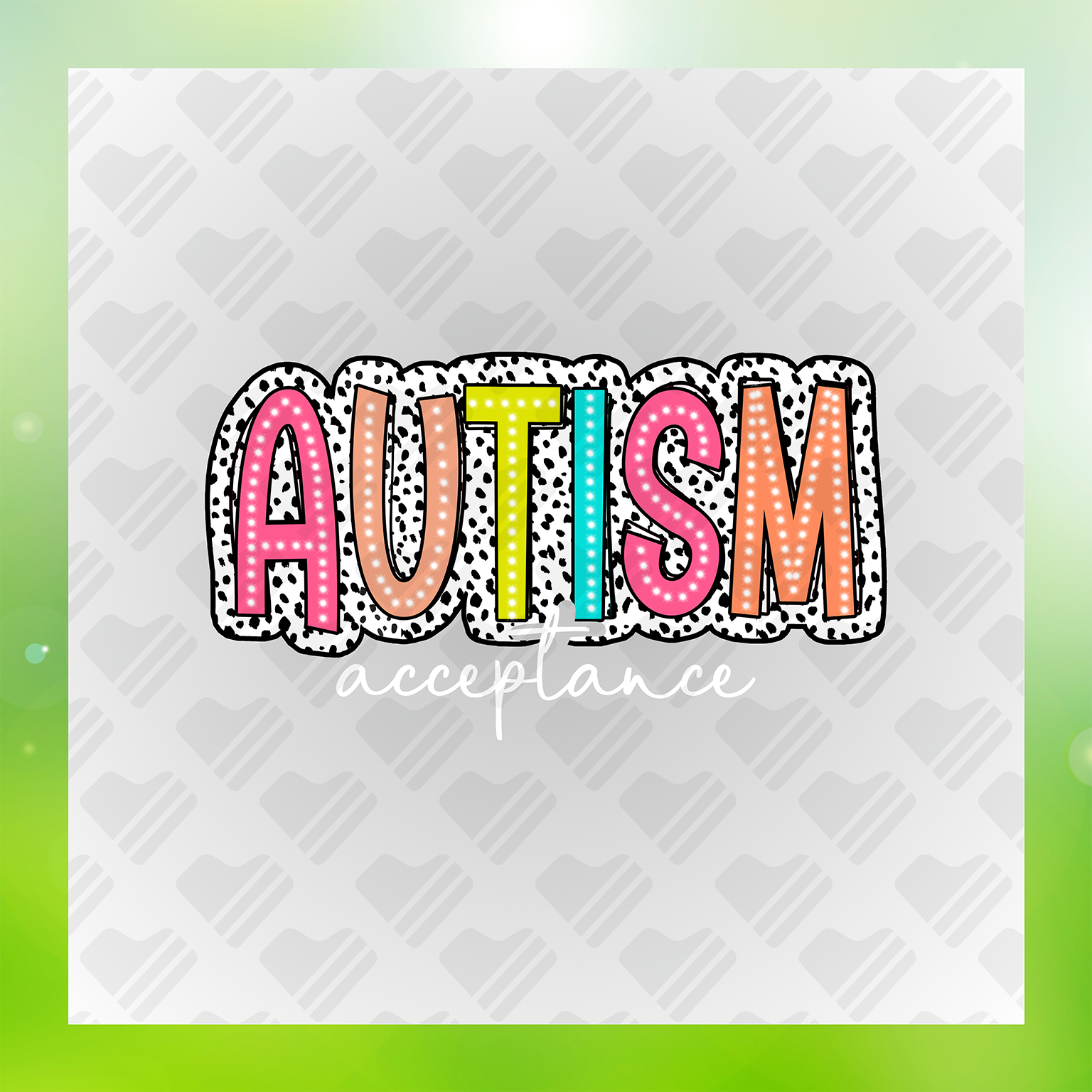 Colorful Autism Acceptance DTF Transfer Transfer