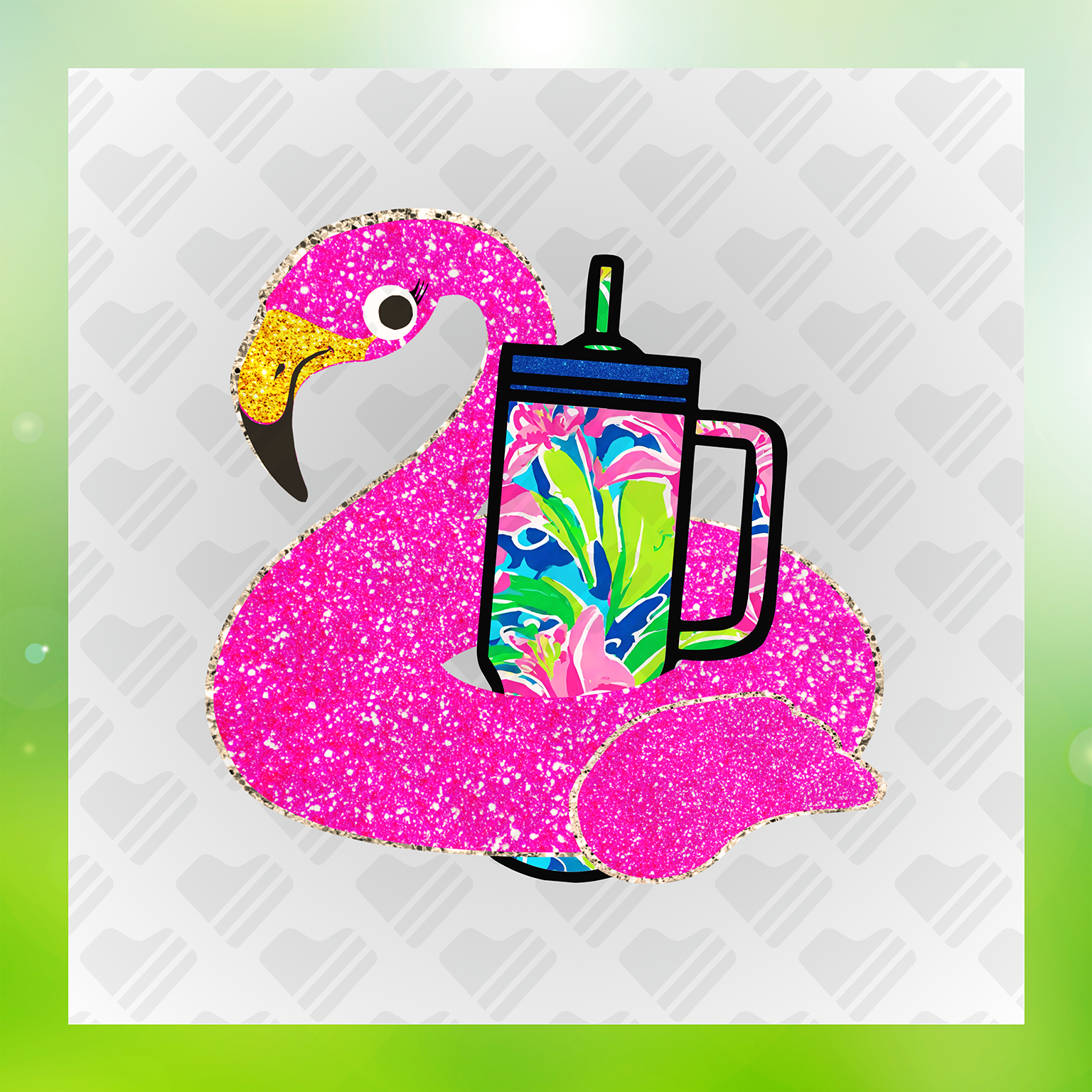 Glittering Flamingo Transfer