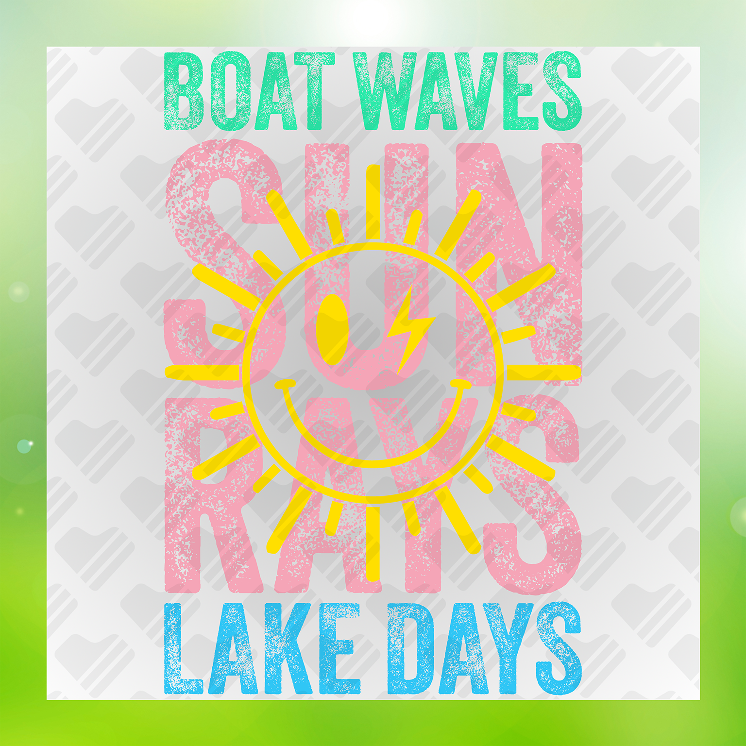 Boat Waves Sun Rays Lake Days Summer Vacation Transfer