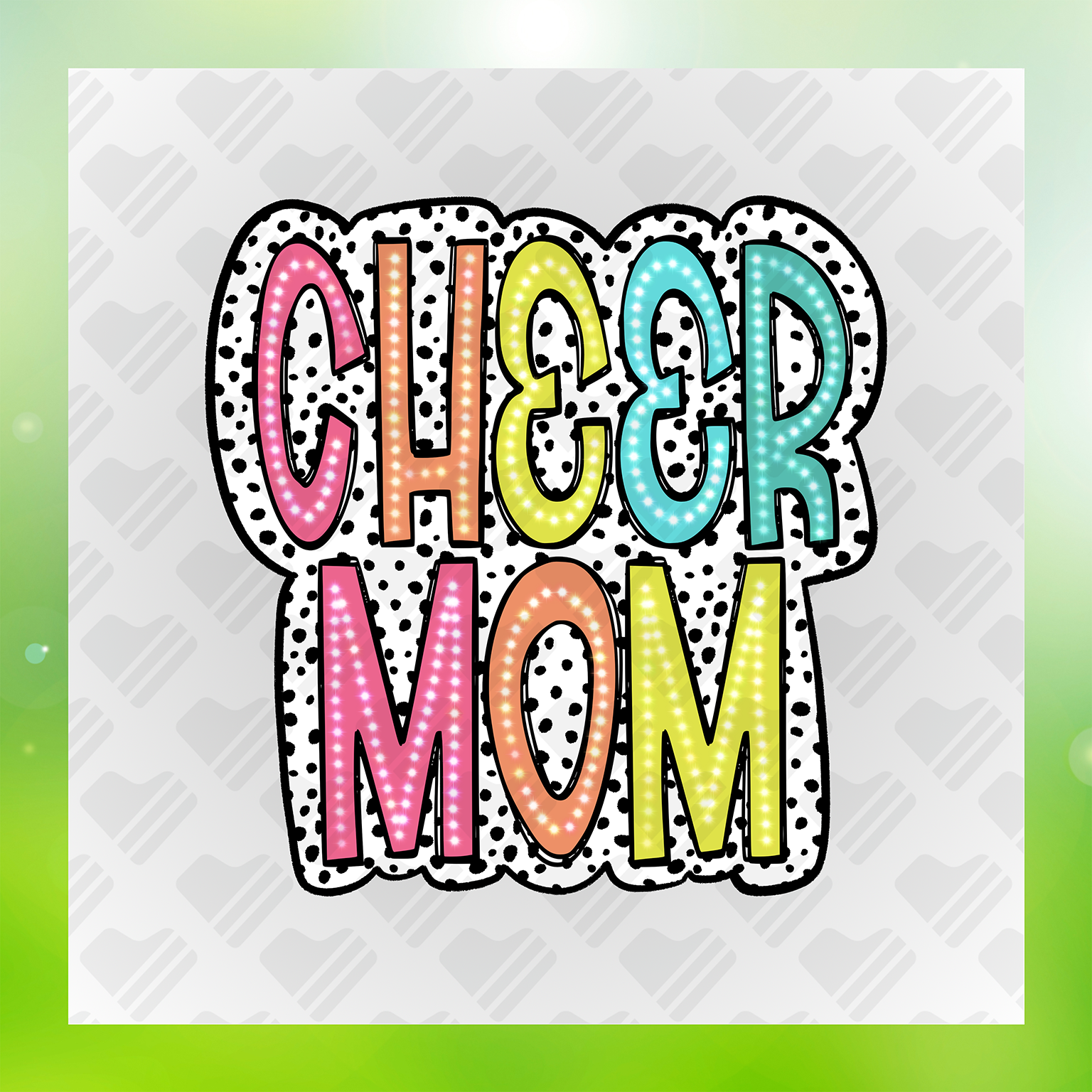 Polka Dot Cheer Mom Transfer