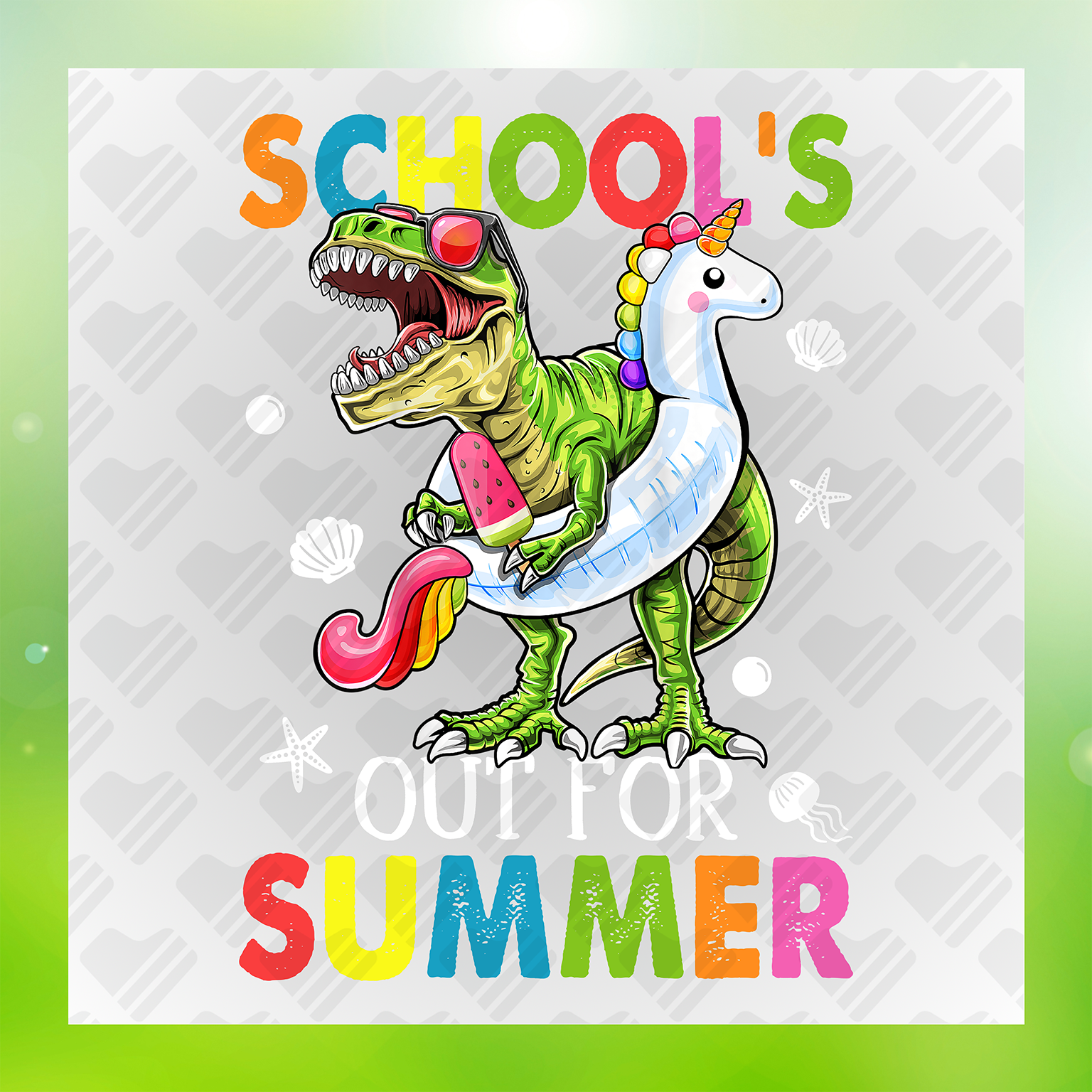 School's Out For Summer Colorful Transfer