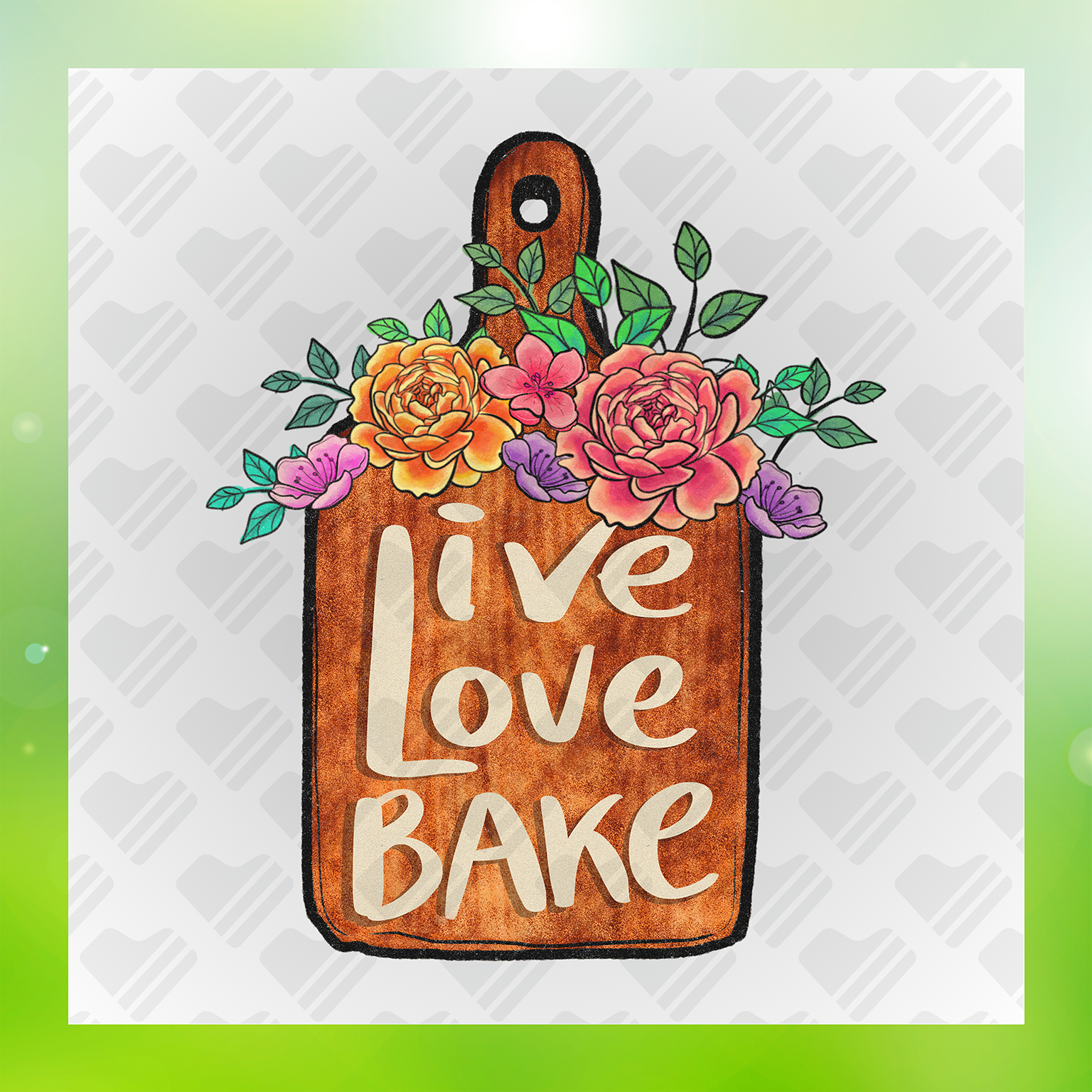 Baking, Live, Love, Bake Transfer