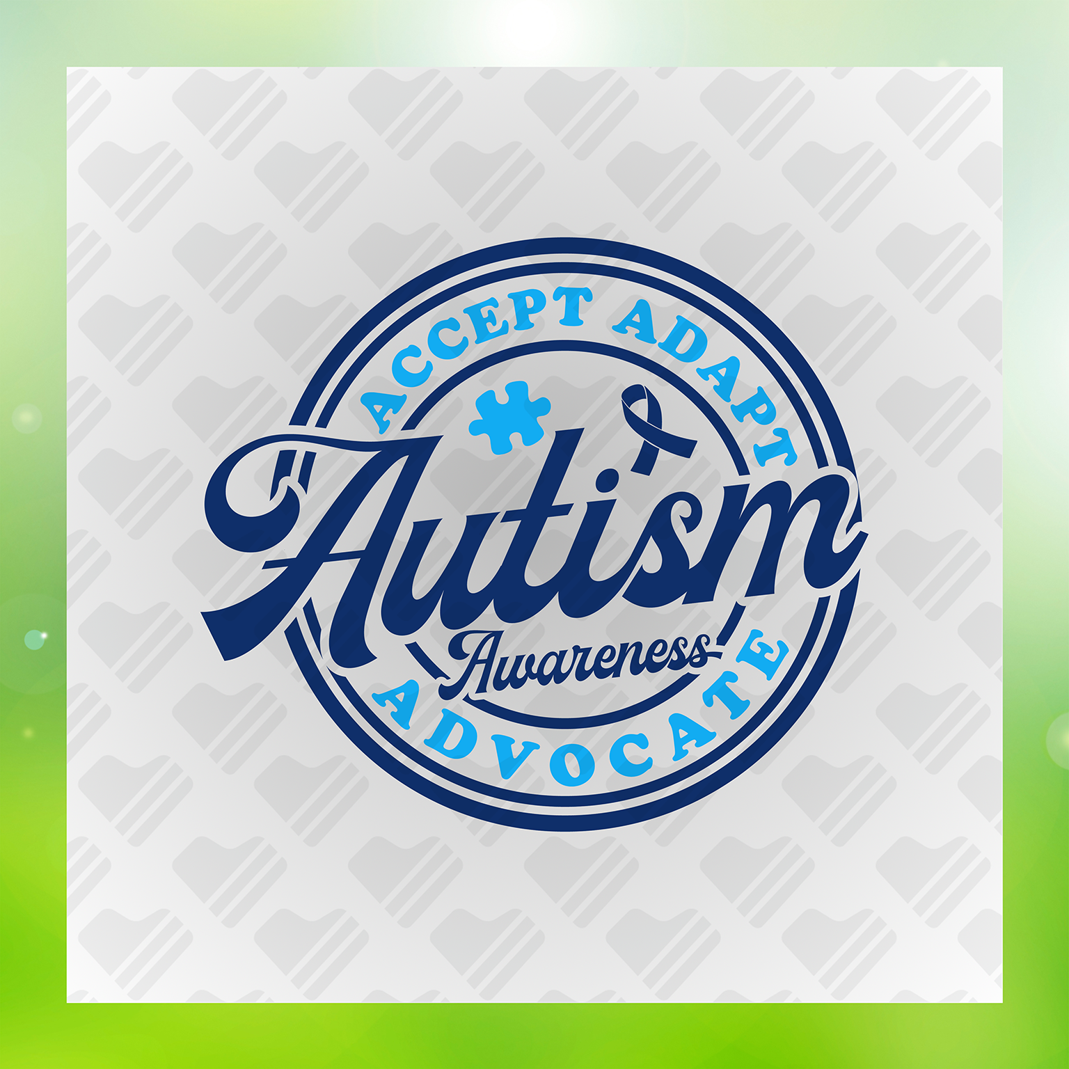 Autism Accept, Adapt, Advocate Awareness Ribbon DTF Transfer Transfer