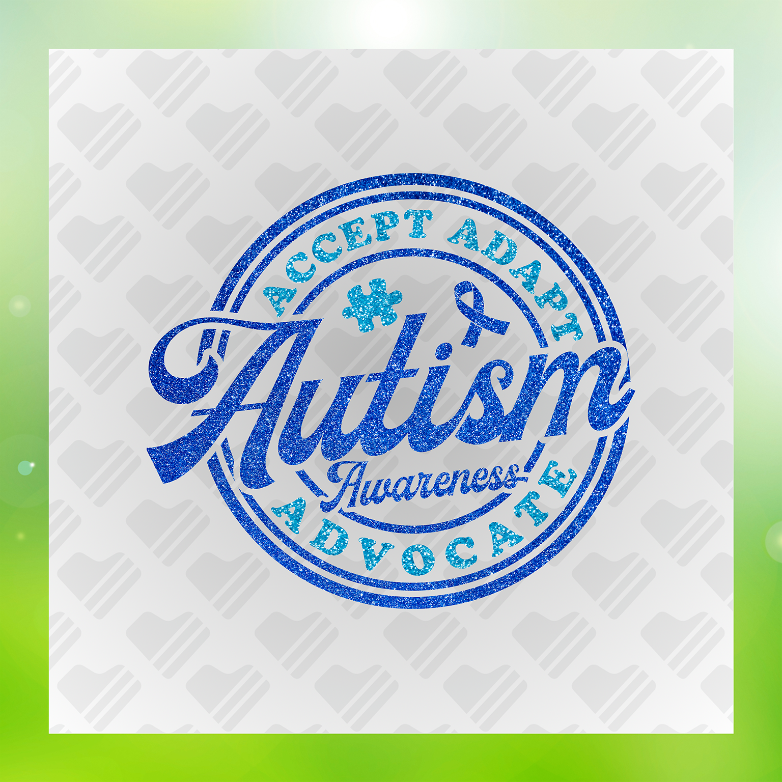 Autism Accept, Adapt, Advocate Awareness Ribbon DTF Transfer Transfer