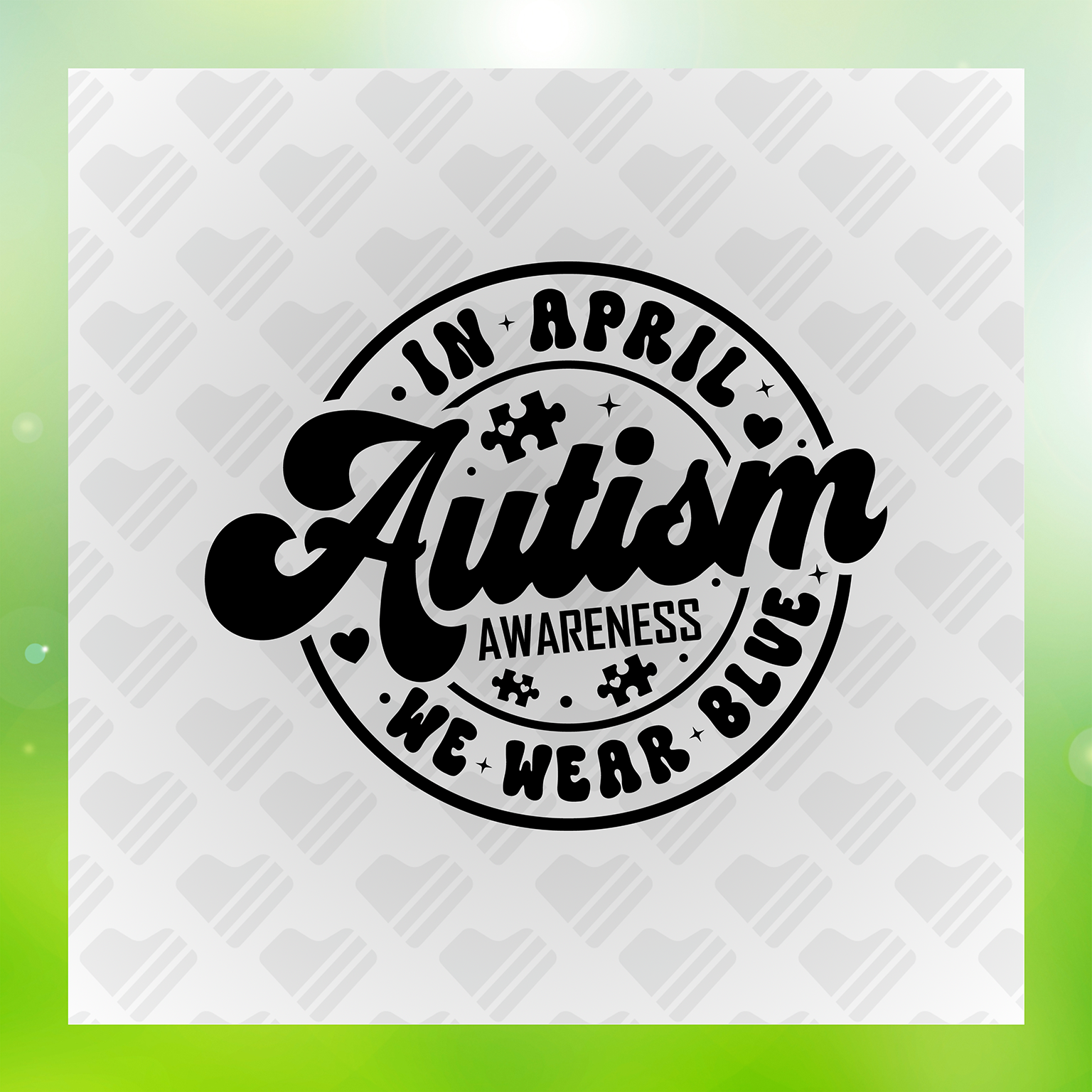 In April We Wear Blue Transfer