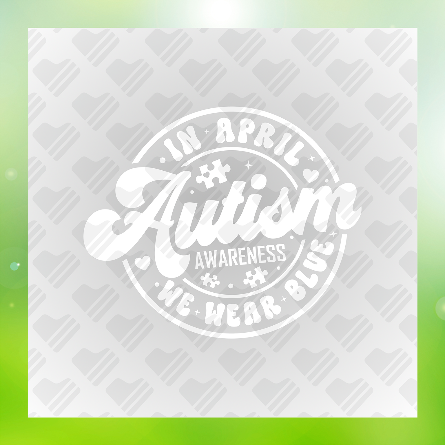 In April We Wear Blue Transfer