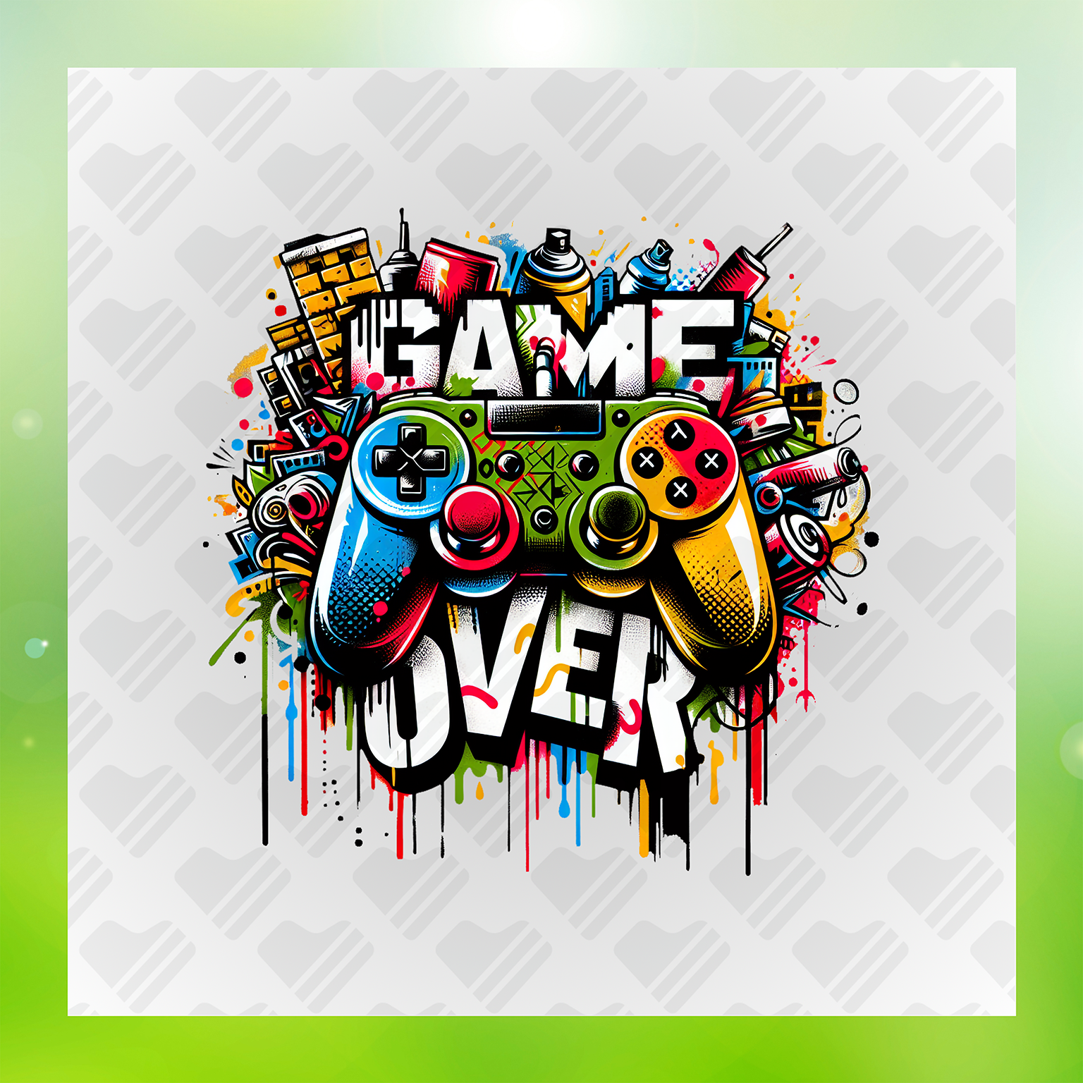 Game Over Street Art Transfer