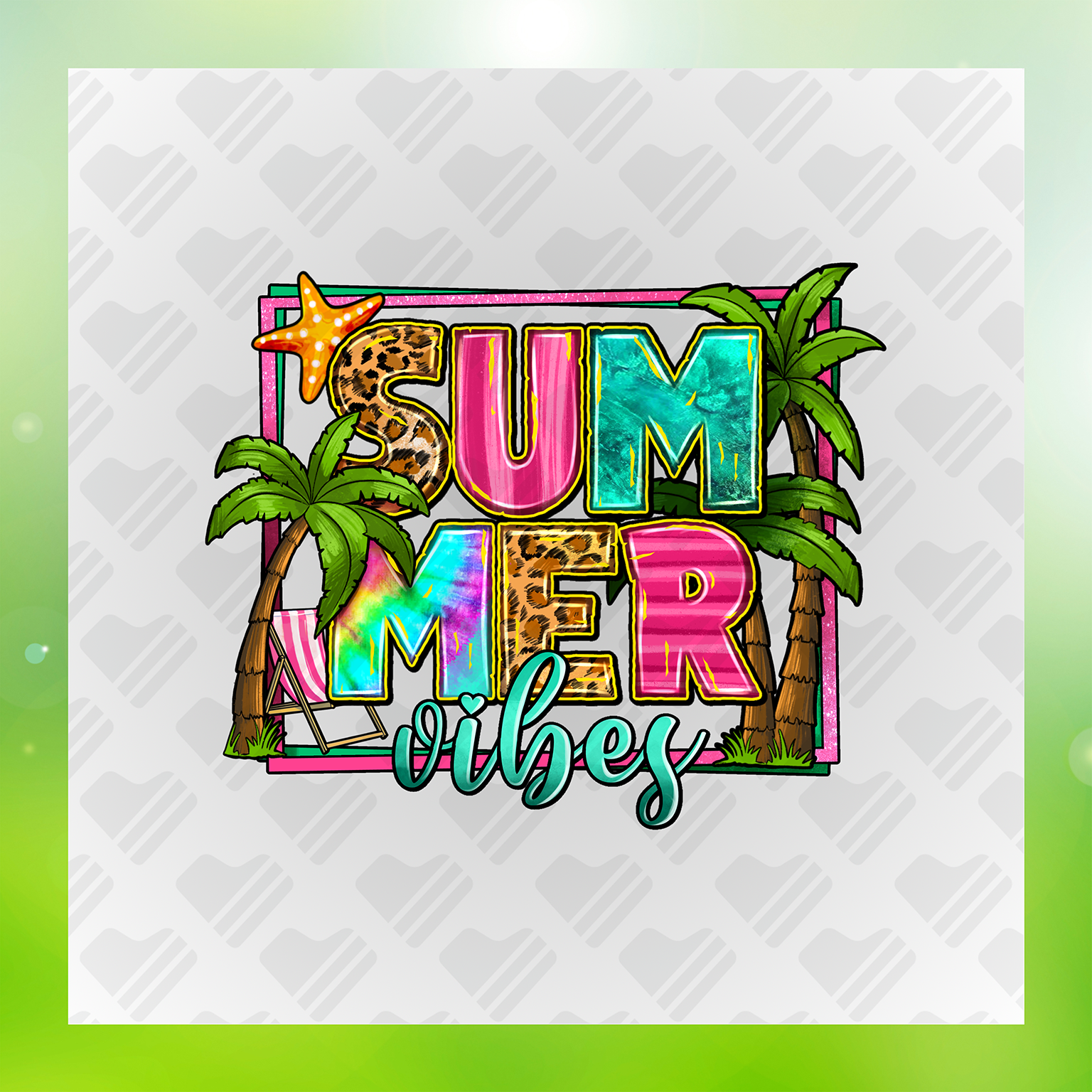 Summertime Colorful Summer Vibes Transfer