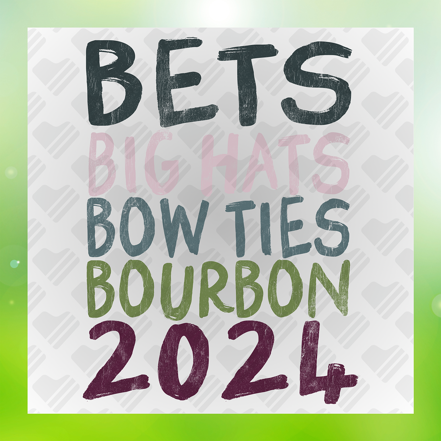 Big Hats Bow Ties Transfer