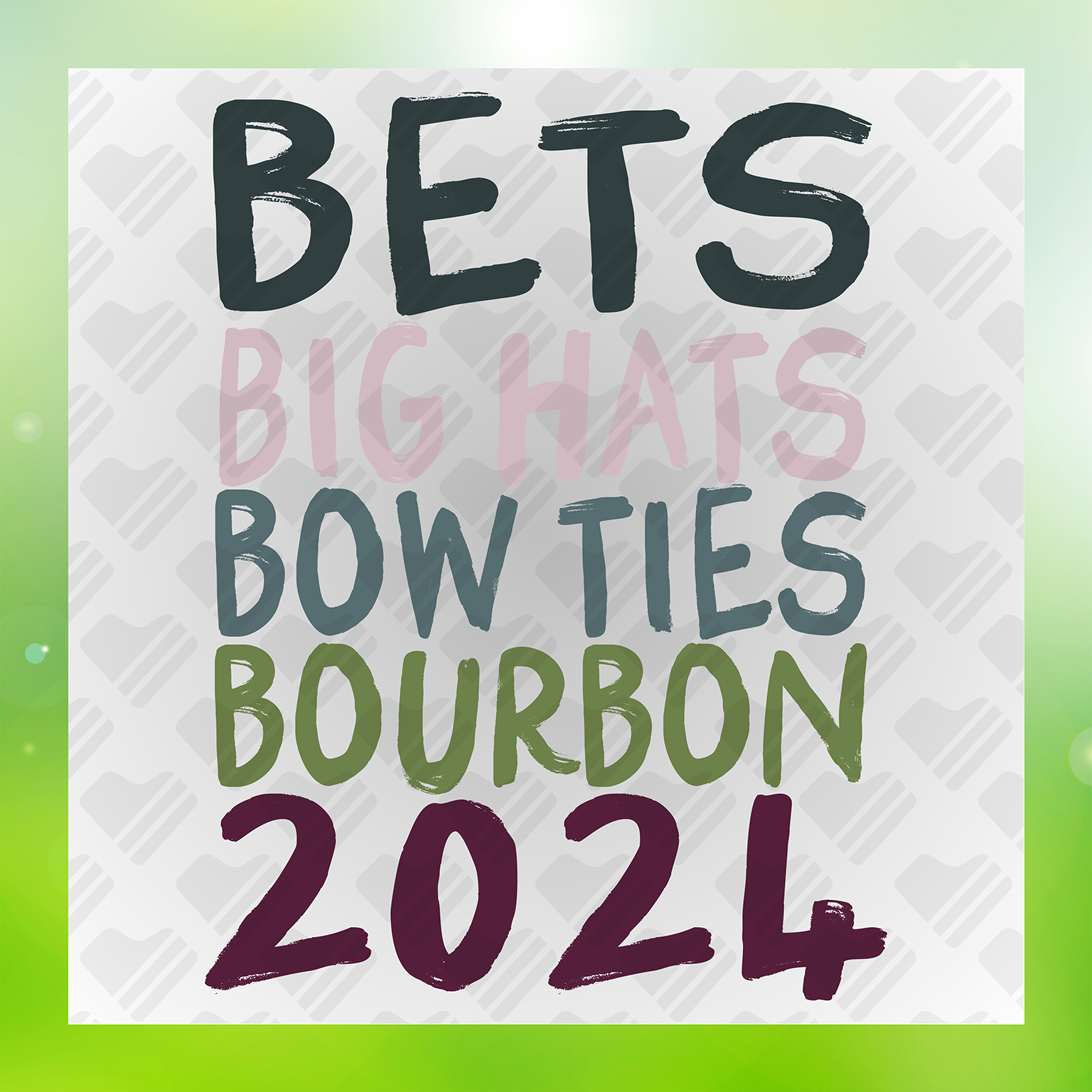 Big Hats Bow Ties Transfer