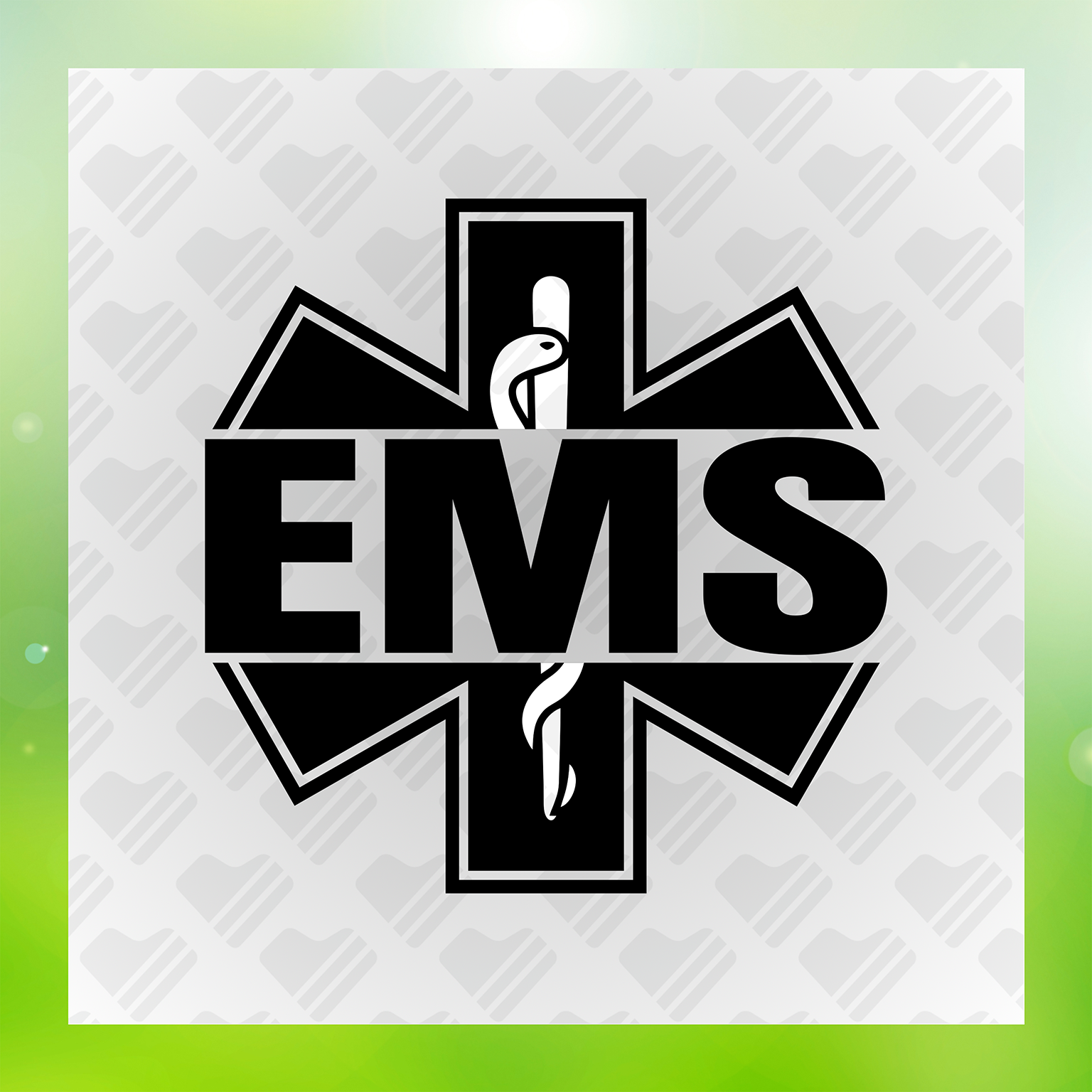 E M S Life Black Emergency Symbol Transfer