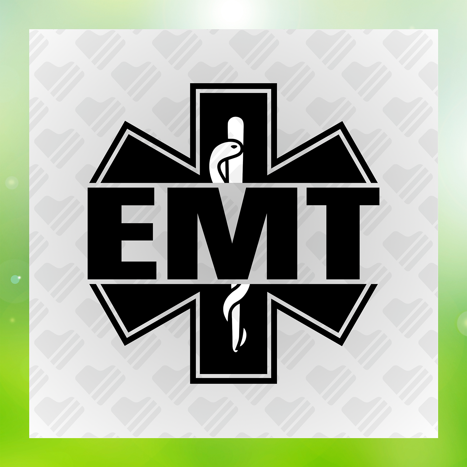 E M S Life Black Emergency Symbol Transfer