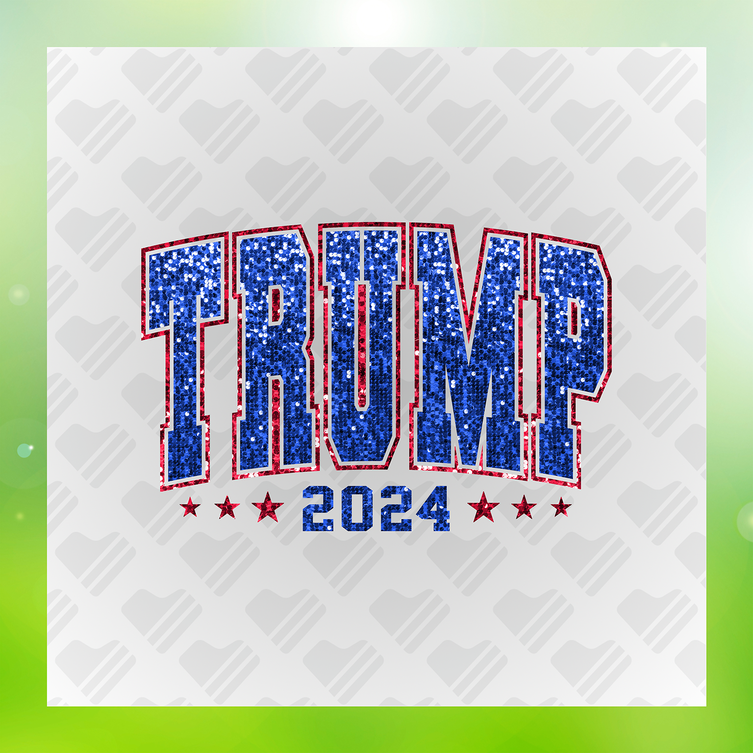 Trump 2024, Glitter Look, No Mess Transfer