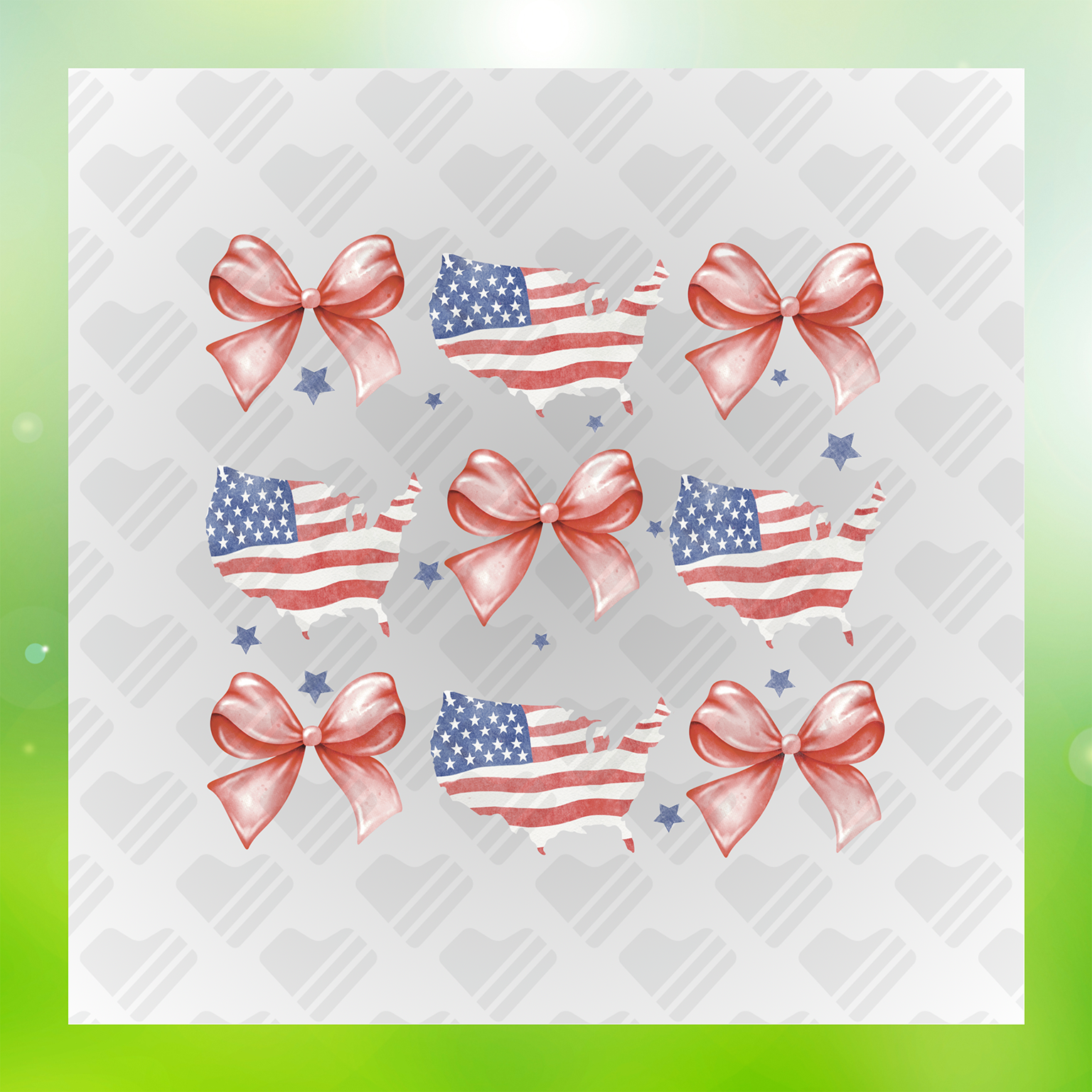 American Pride Ribbons And Flags Transfer