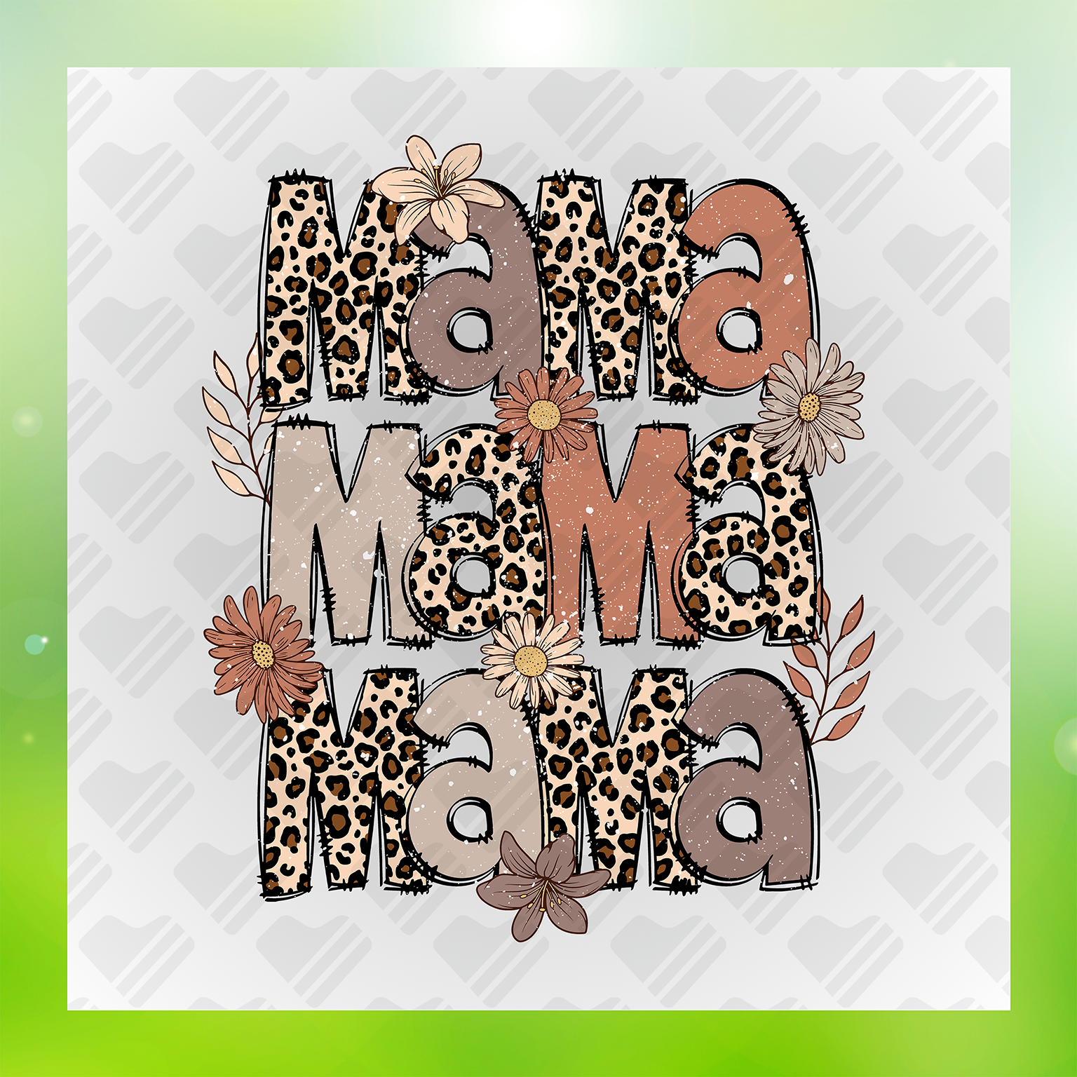 Chic Leopard Floral Mama Transfer