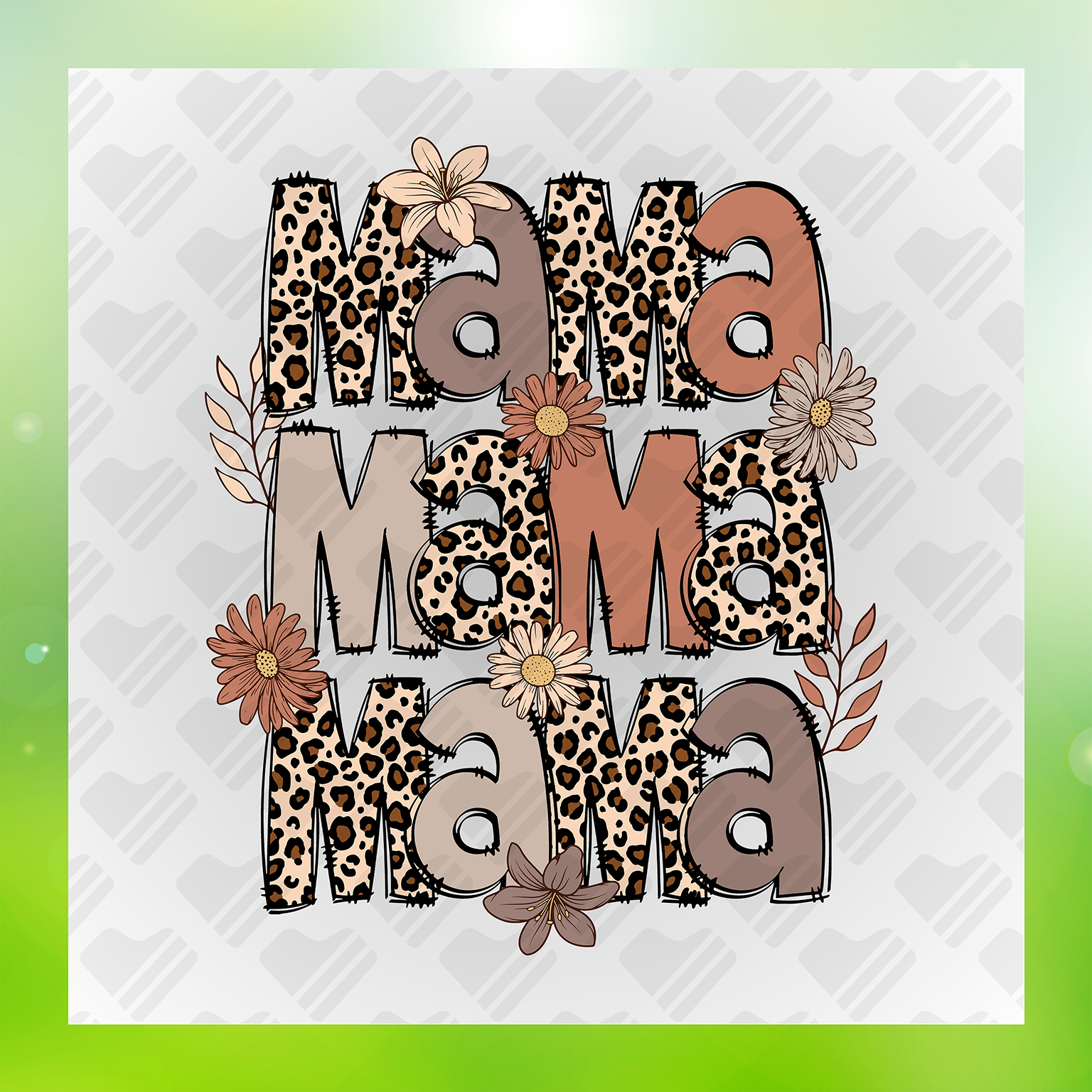 Chic Leopard Floral Mama Transfer