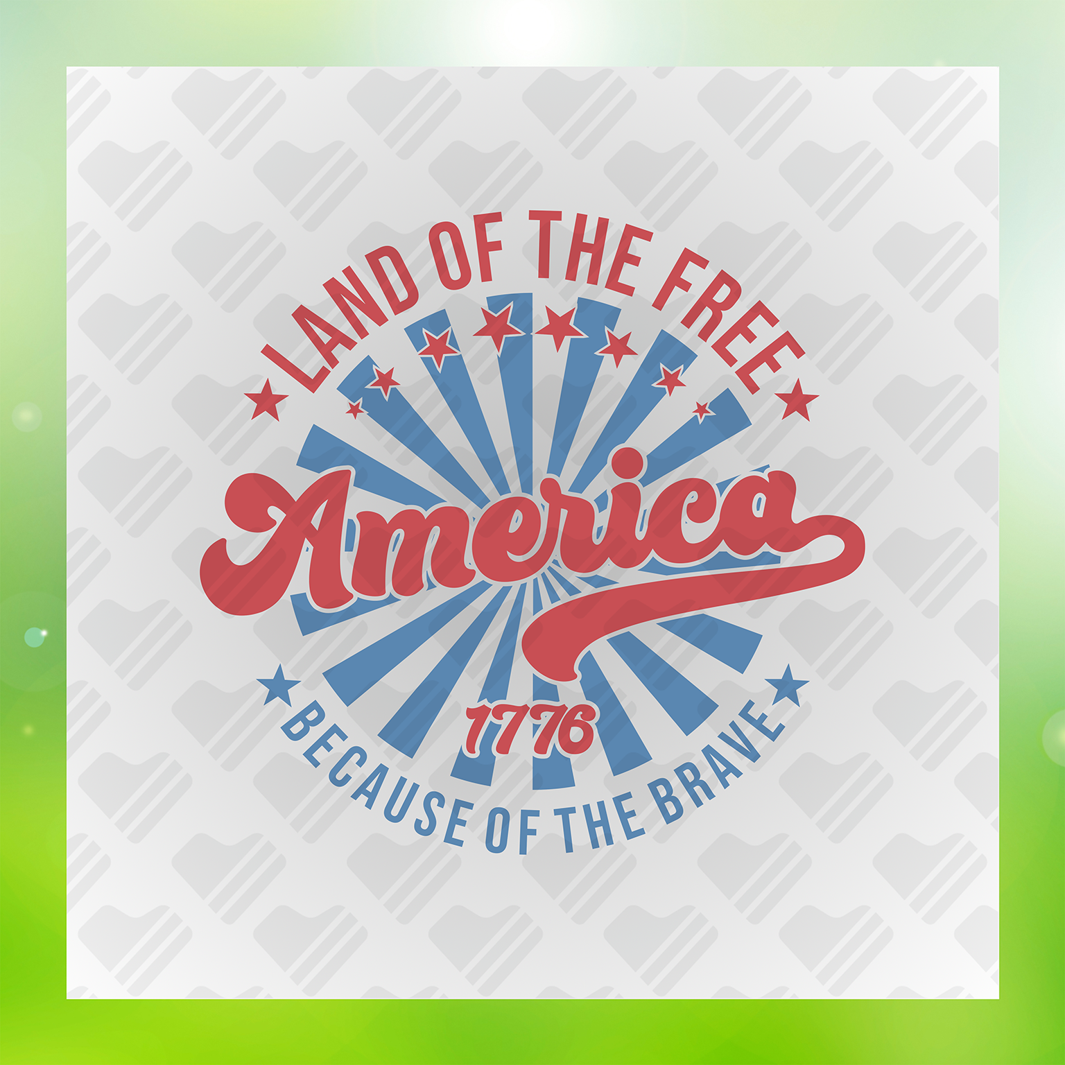 Land Of The Free Colorful Transfer