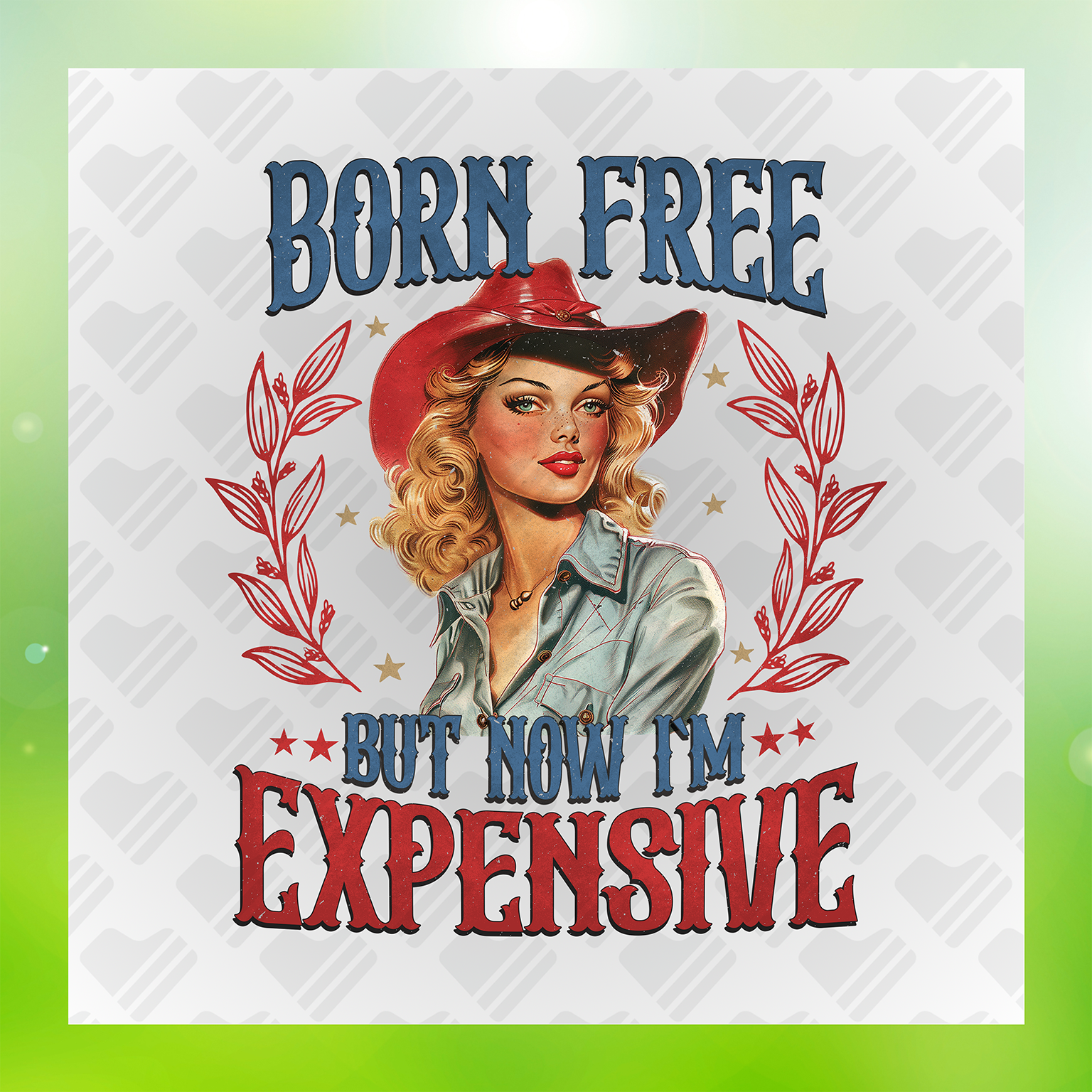 Born Free But Now I'm Expensive Colorful Transfer