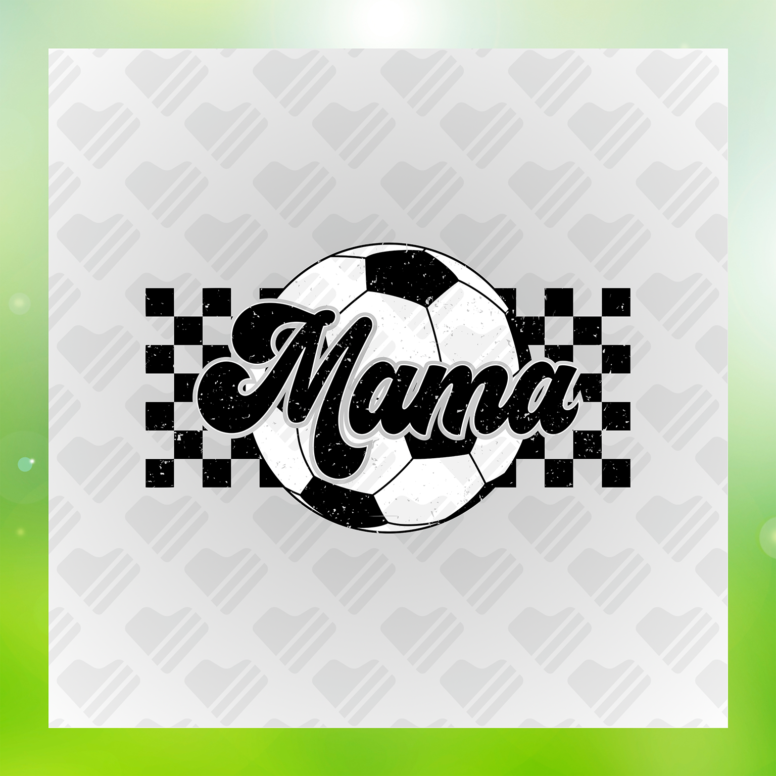 Soccer Black and White Mama Transfer