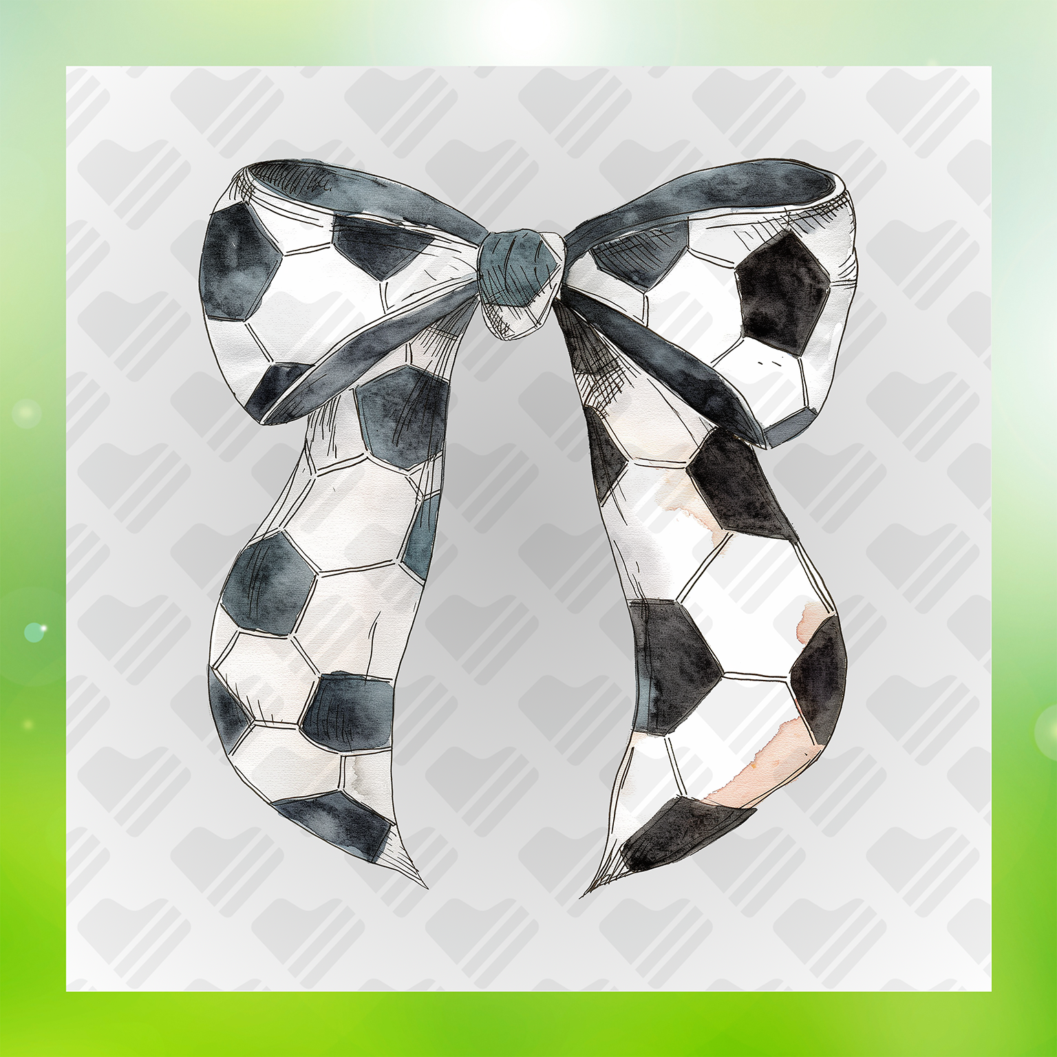 Soccer Ball Bow Tie Transfer