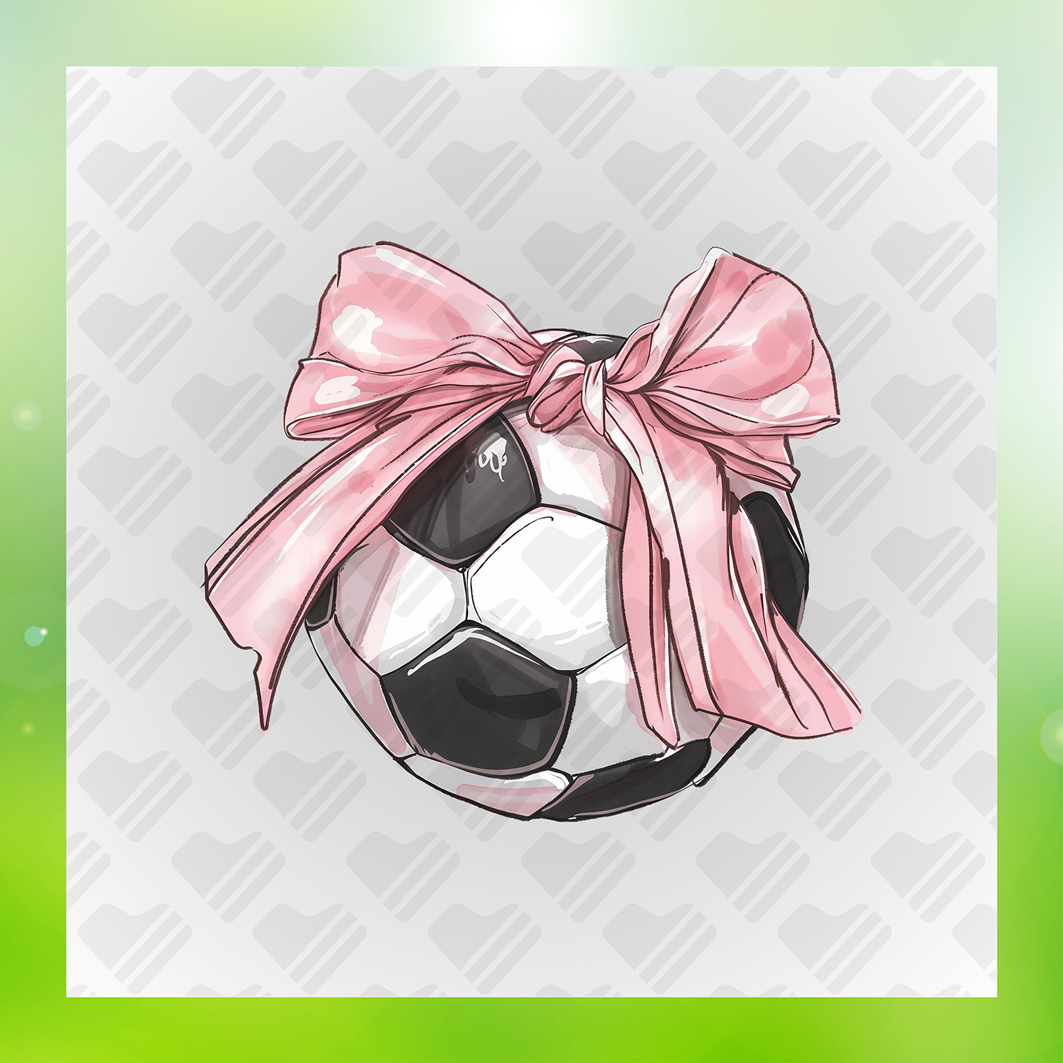 Soccer In Pink Ribbon Transfer